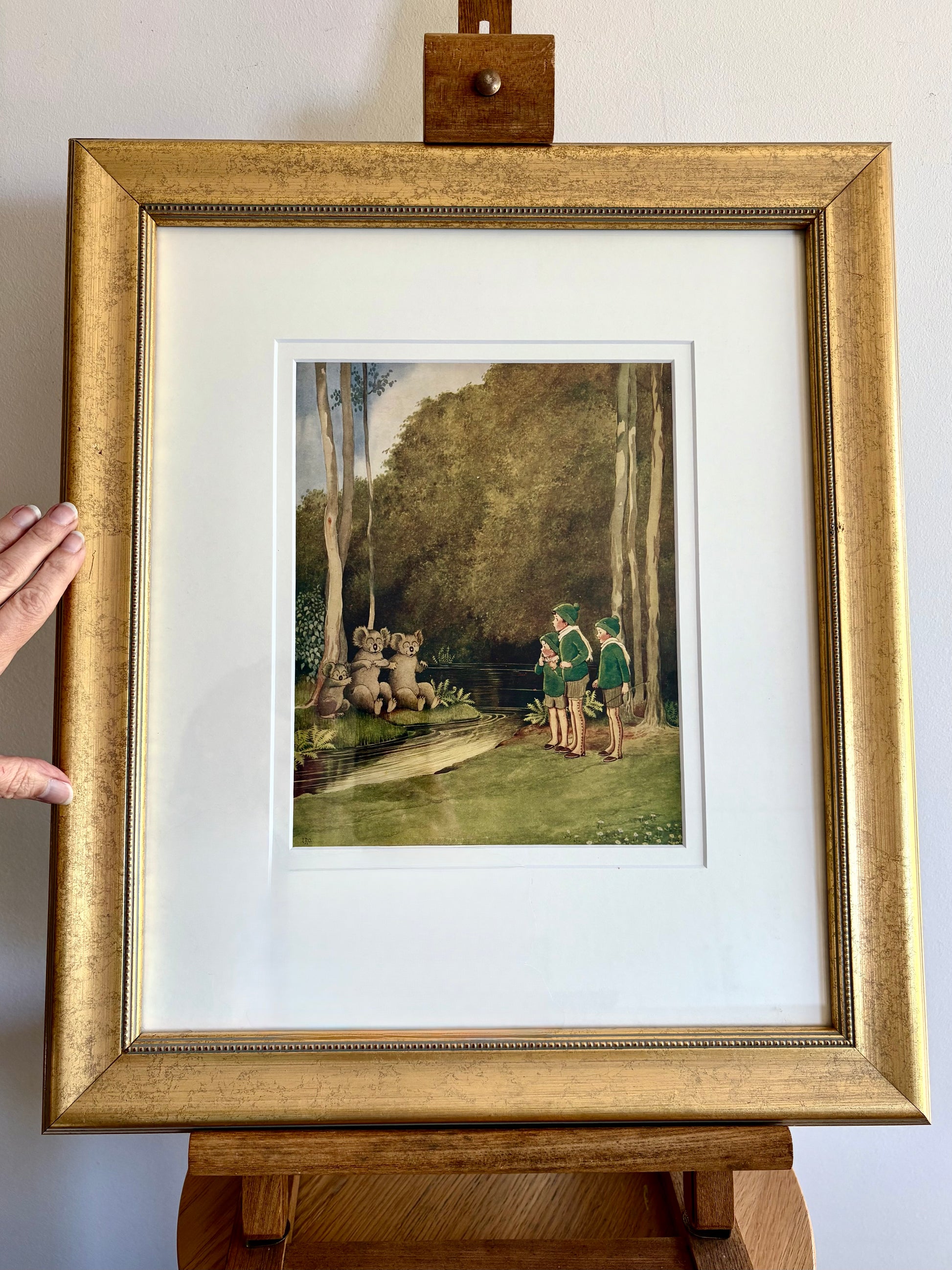 1931 Authentic antique Ida Rentoul Outhwaite print, koalas, 1st Edition UK, framed vintage art