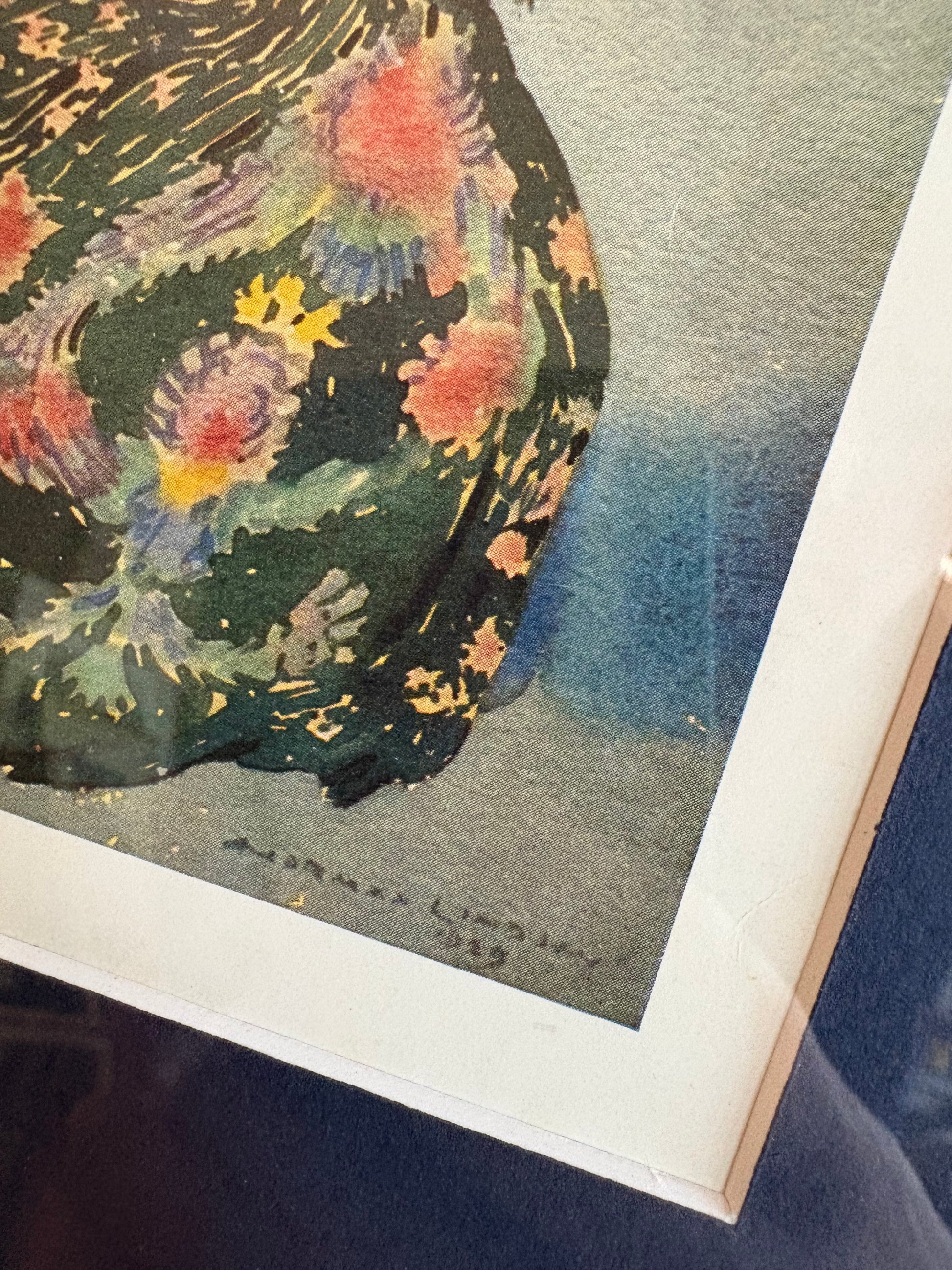 1930 Genuine antique print, Norman Lindsay, "Casanova Lady", Art Deco, framed vintage art