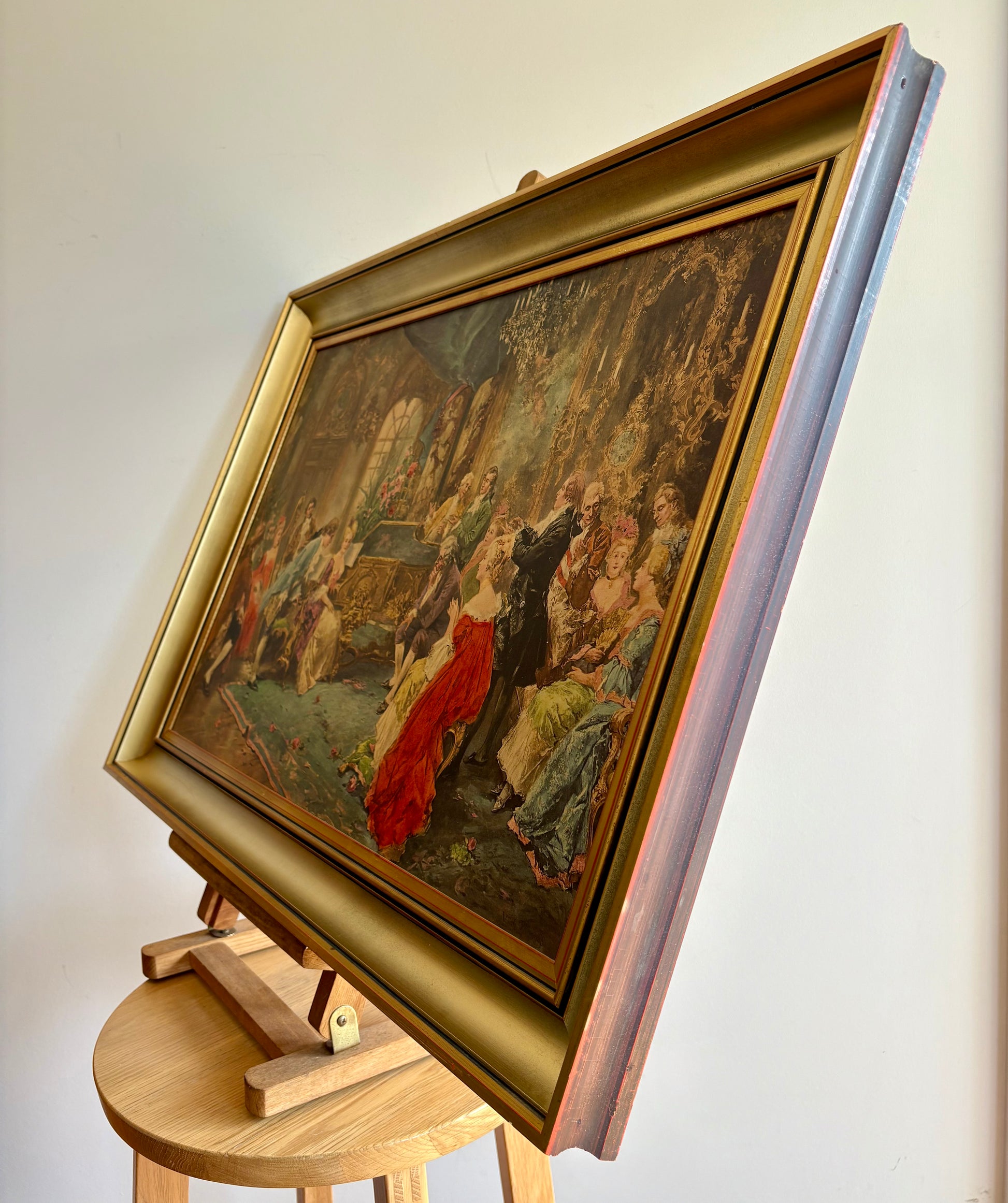 Vintage framed print, “Mozart at the Court of Marie Antoinette", Vicente García de Paredes