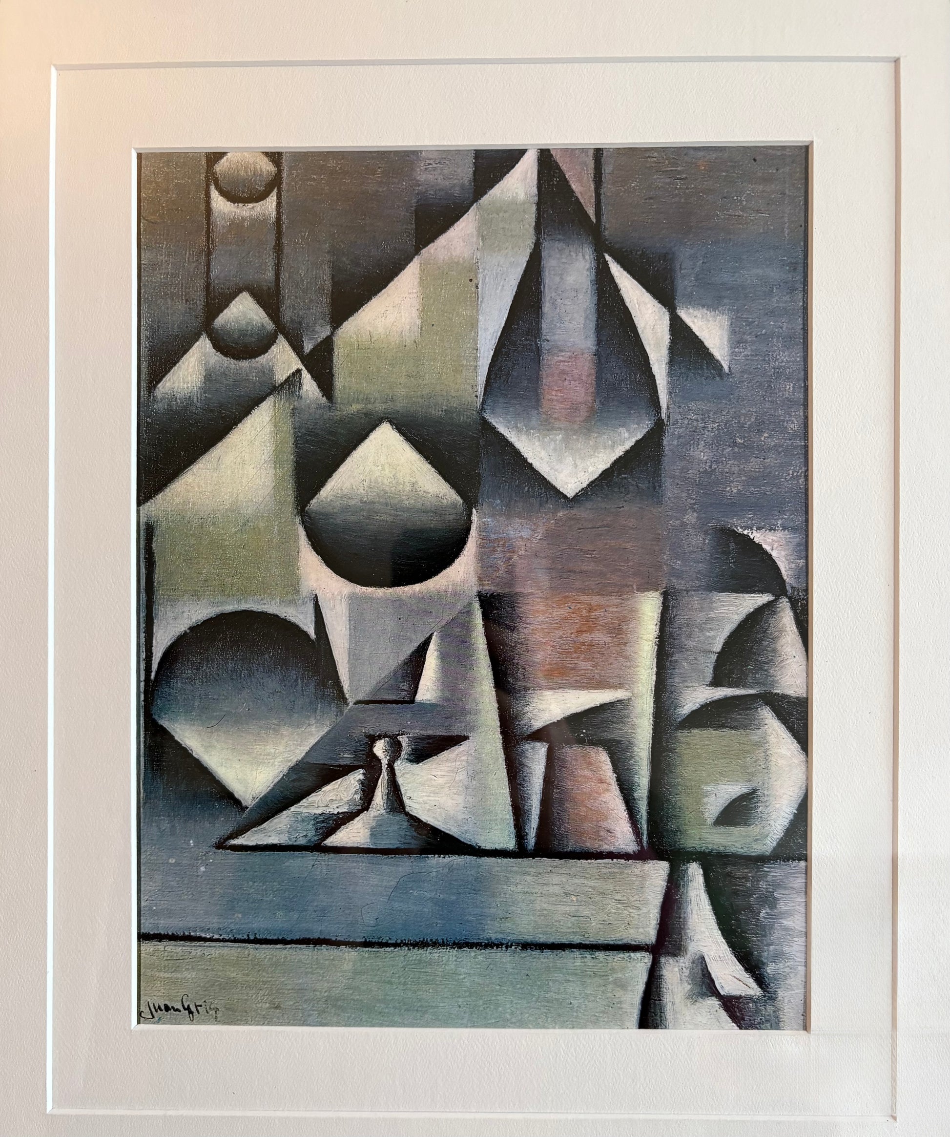 Vintage Juan Gris print, “Bottle and Pitcher”, framed art, Cubism