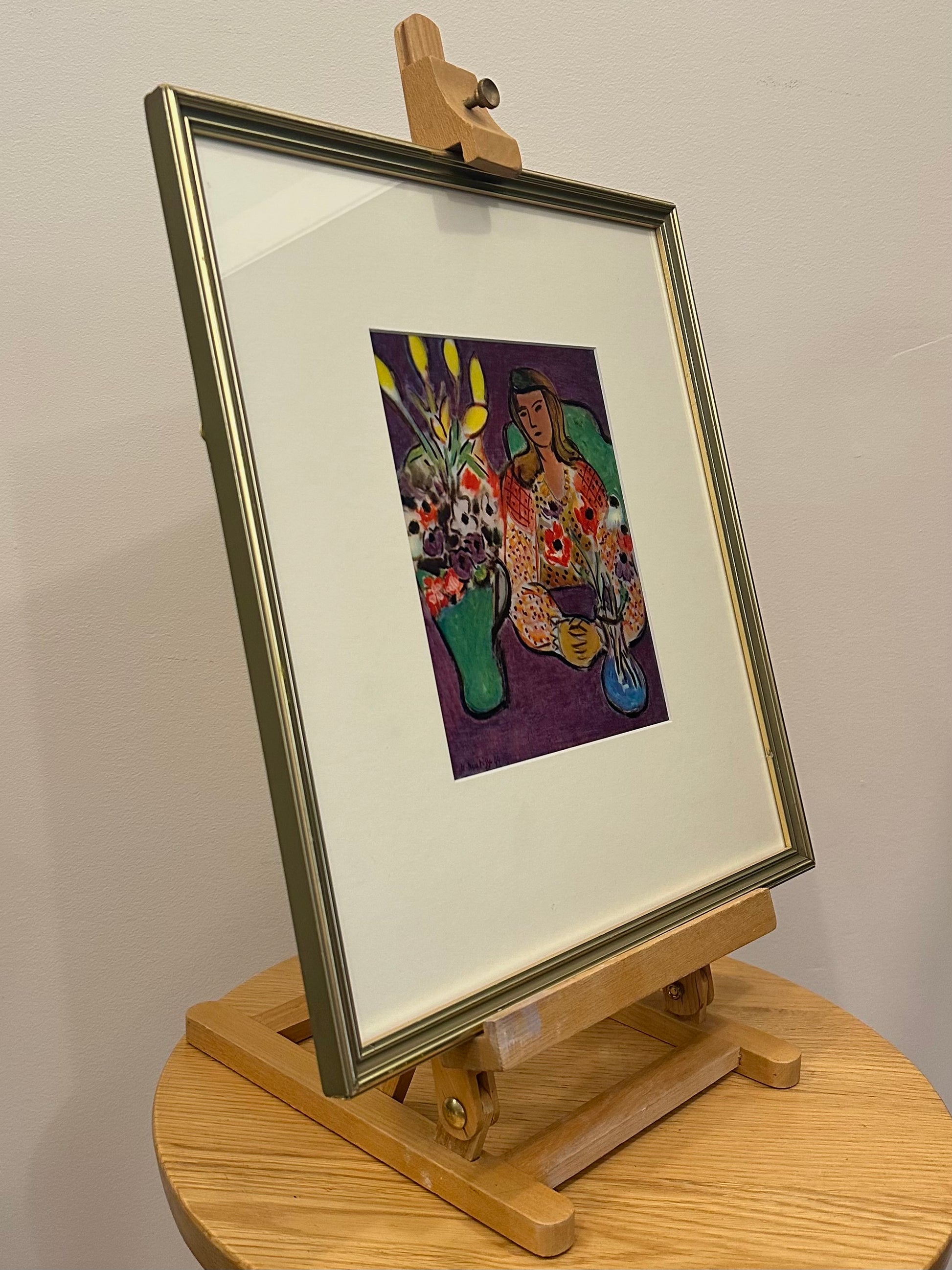 1939 Vintage Henri Matisse fine art print, portrait, framed art, mid-century wall art
