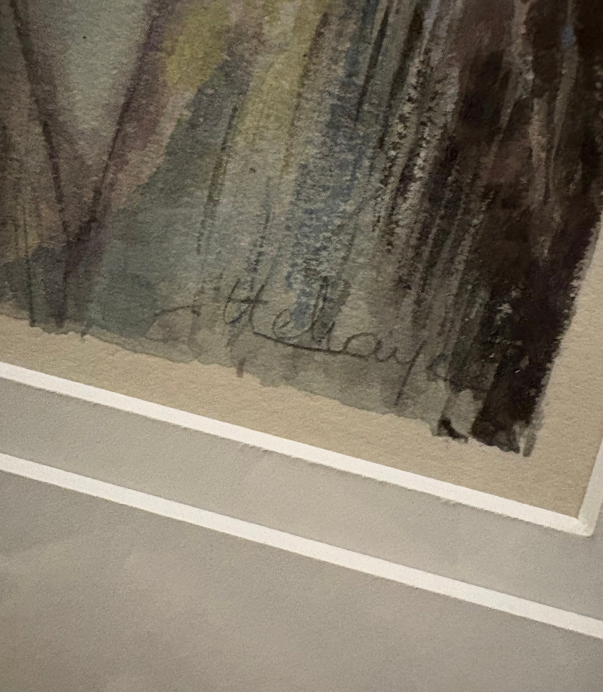 1900s French original watercolour painting, Impressionist, antique framed art