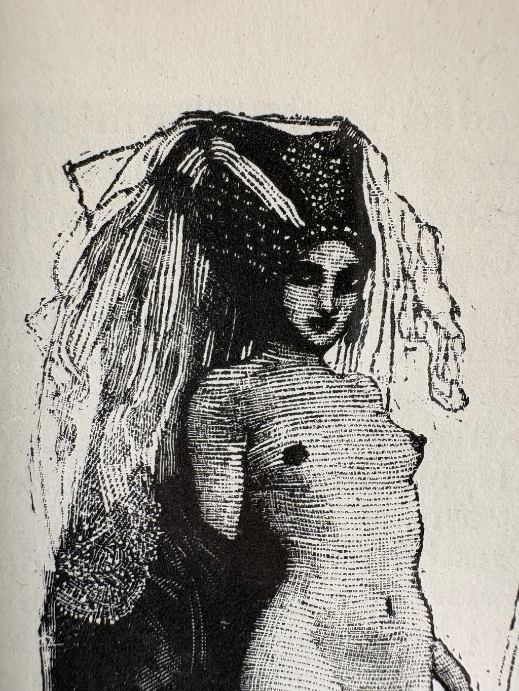 Original 1920’s Norman Lindsay wood engraving, “Joan of Arc”, framed antique art