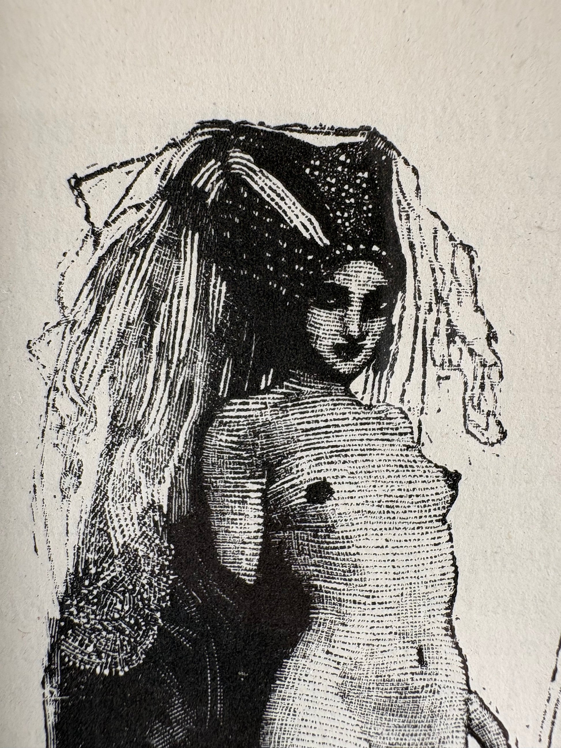 Original 1920’s Norman Lindsay wood engraving, “Joan of Arc”, framed antique art