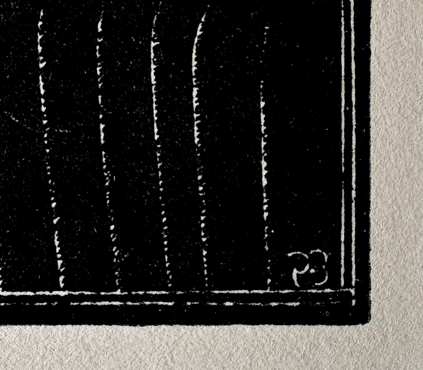1925 Antique print, “Autumn Midnight”, Eric Gill, framed artwork