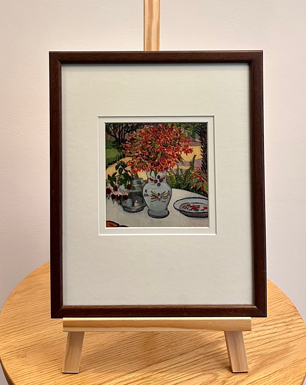 1920s Margaret Preston print, genuine antique, miniature, framed artwork, Australian, flowers
