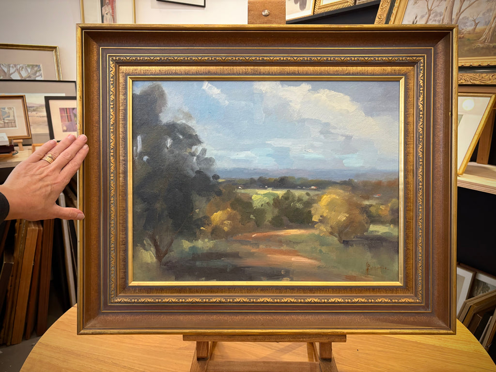 Original Judy Brownlie oil painting, landscape, NSW, framed vintage art