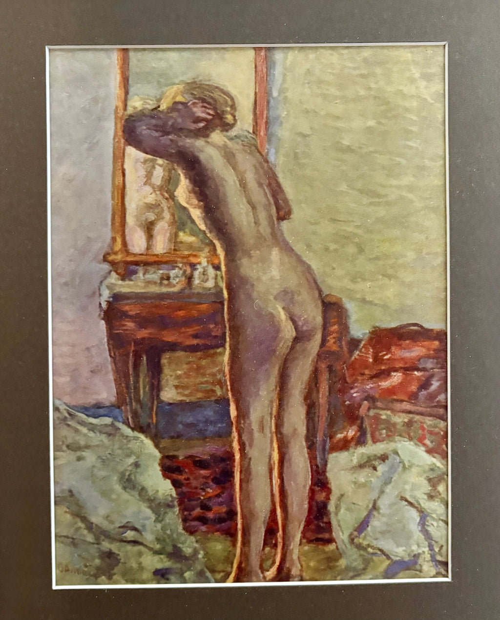 1950s vintage print after Pierre Bonnard’s painting, framed mid century art