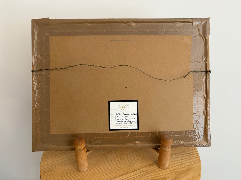 1851 antique map of Victoria, engraved, hand coloured, Tallis, vintage framed art