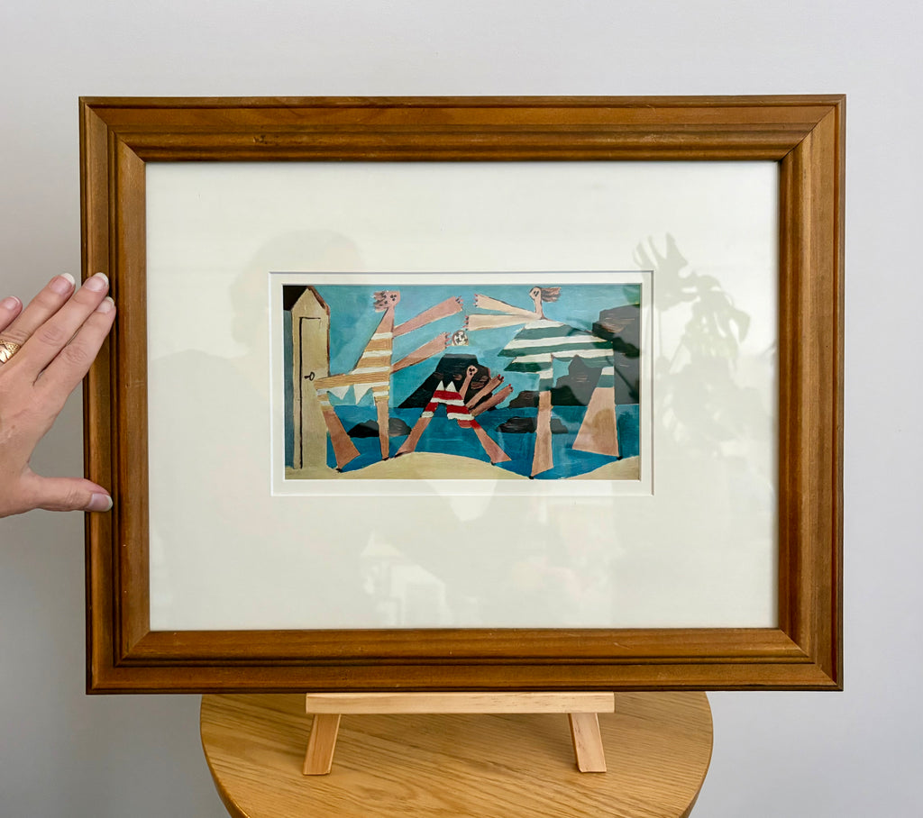 1960s Picasso print, vintage framed art, “Bathers” Mid Century