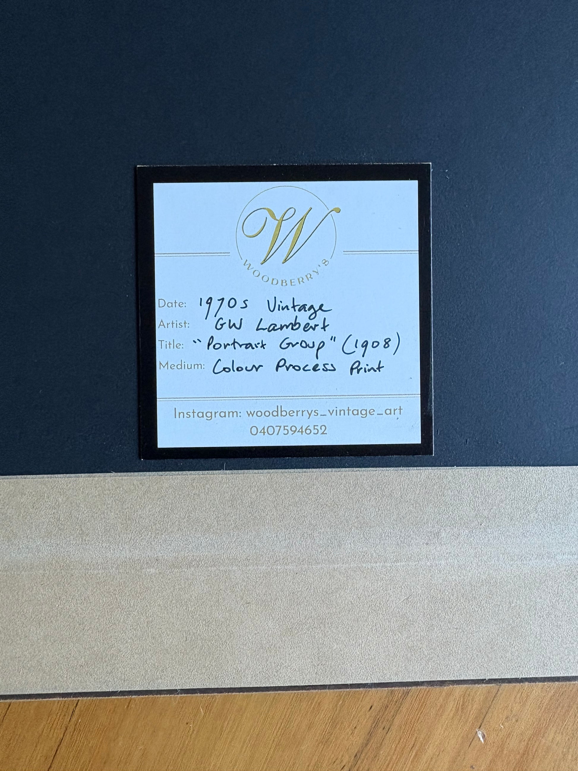 1970's vintage print after GW Lambert’s painting "Portrait Group" (1908), Australian framed art