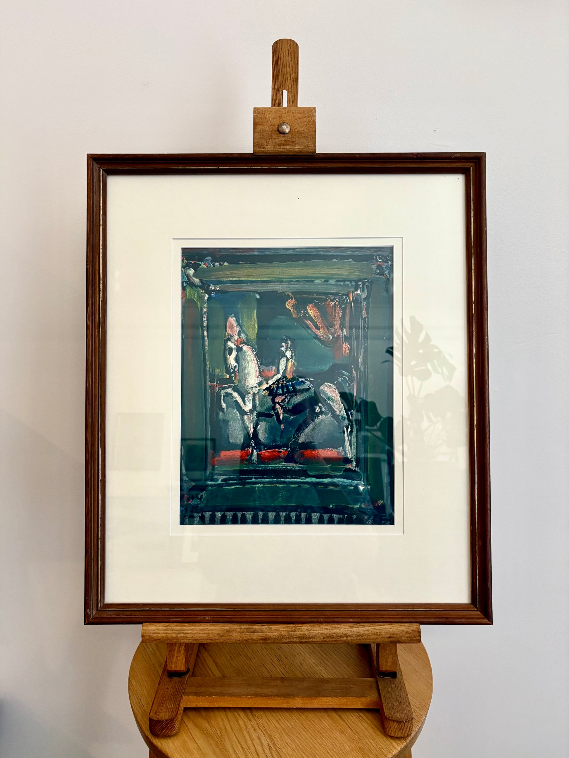 Mid Century lithograph, French, Georges Rouault, Circus, vintage framed art