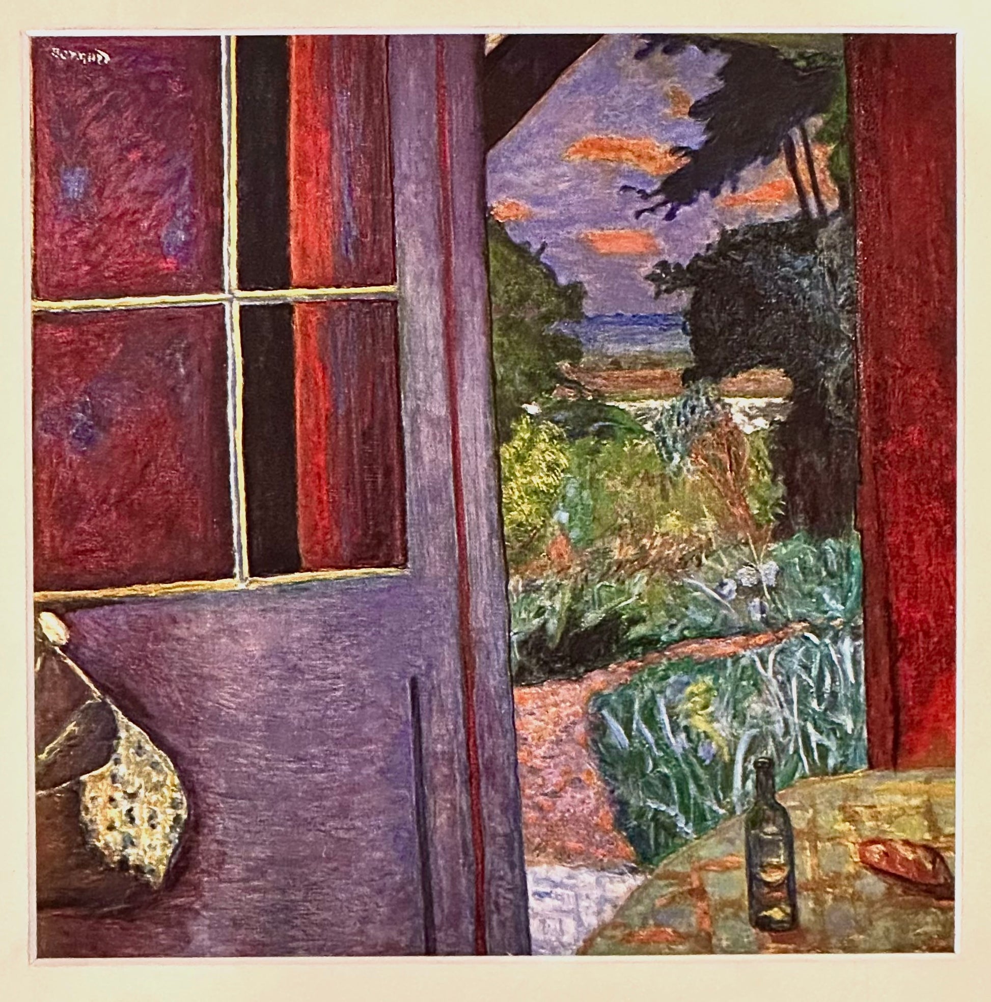 Vintage print after Pierre Bonnard’s painting, framed mid century art