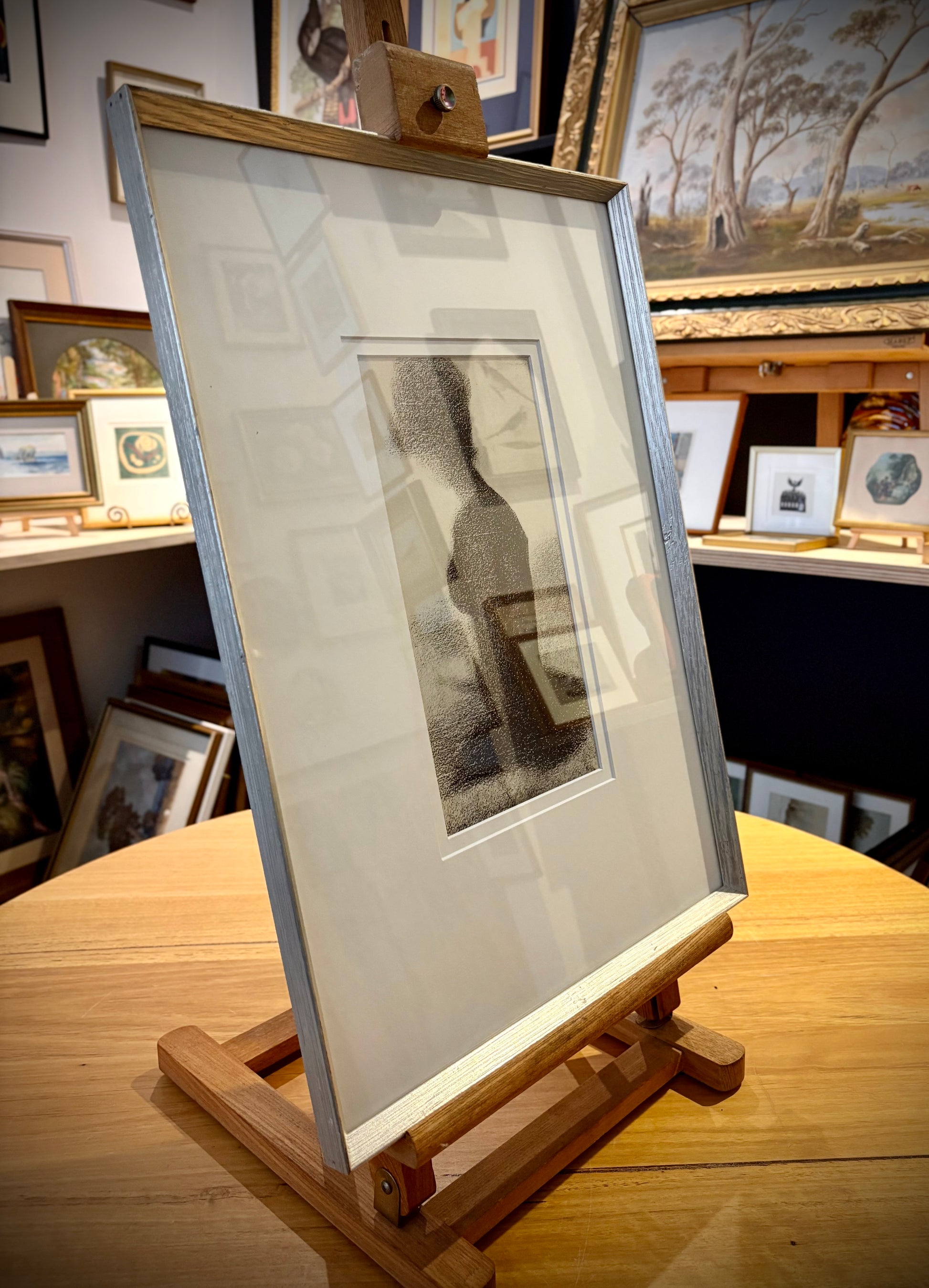 1928 Rare antique lithograph, French, Seurat, drawing folio, framed art