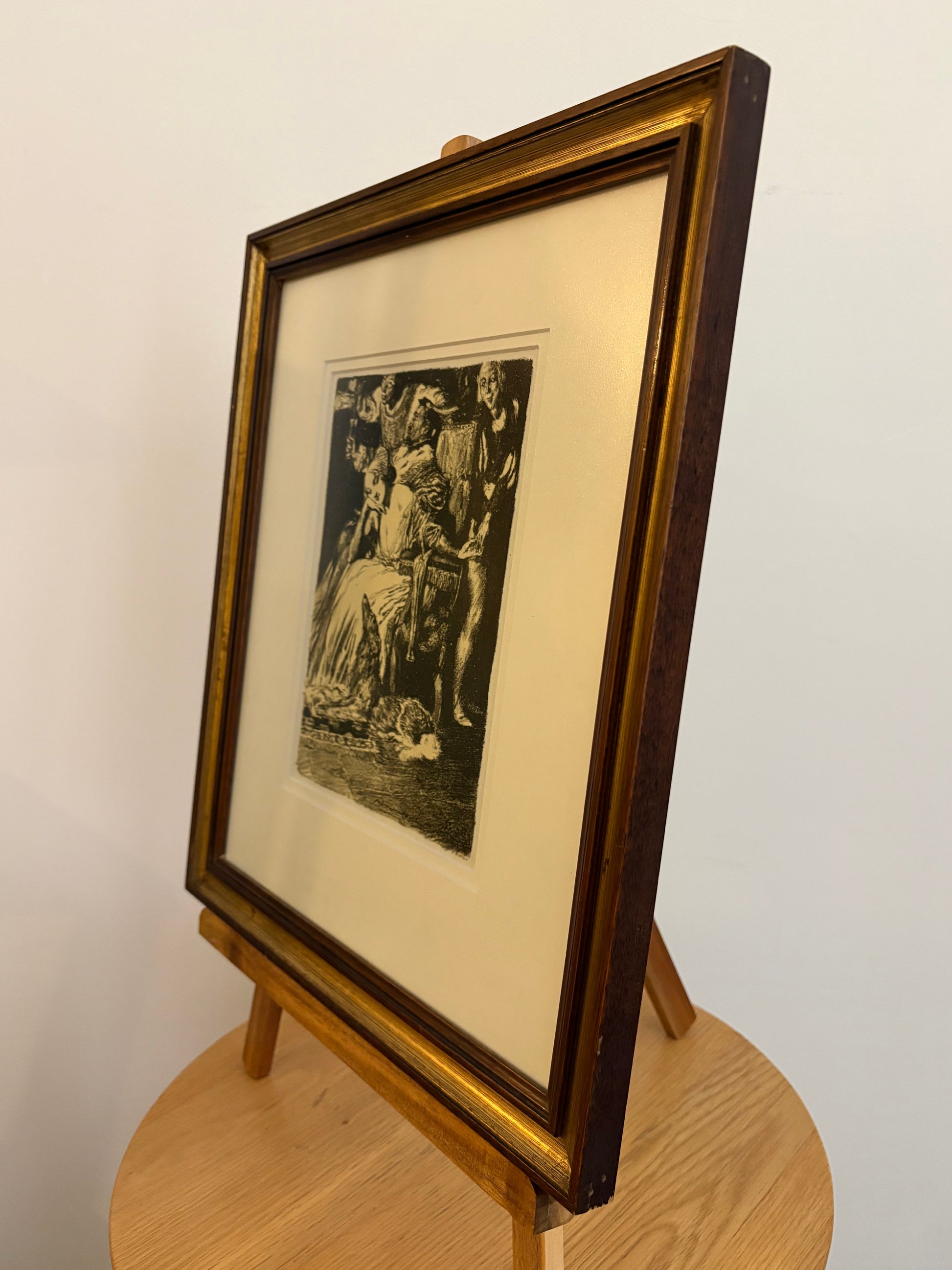 1909 Norman Lindsay lithograph, "Satyrs and Sunlight”, framed antique art