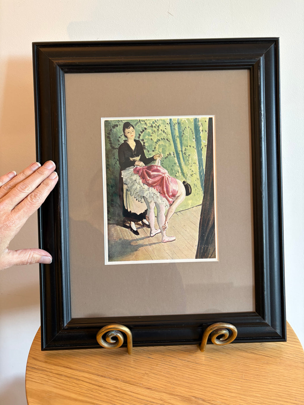 1931 Vintage print, "in the Wings", Laura Knight, ballet dancer, framed art