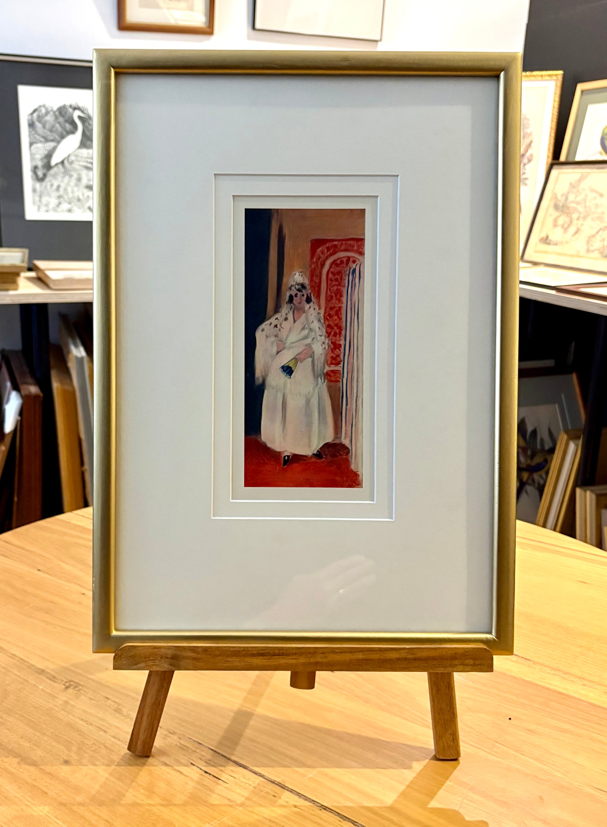 1930s Vintage Henri Matisse fine art print, "Spanish Girl", framed art, mid-century wall art