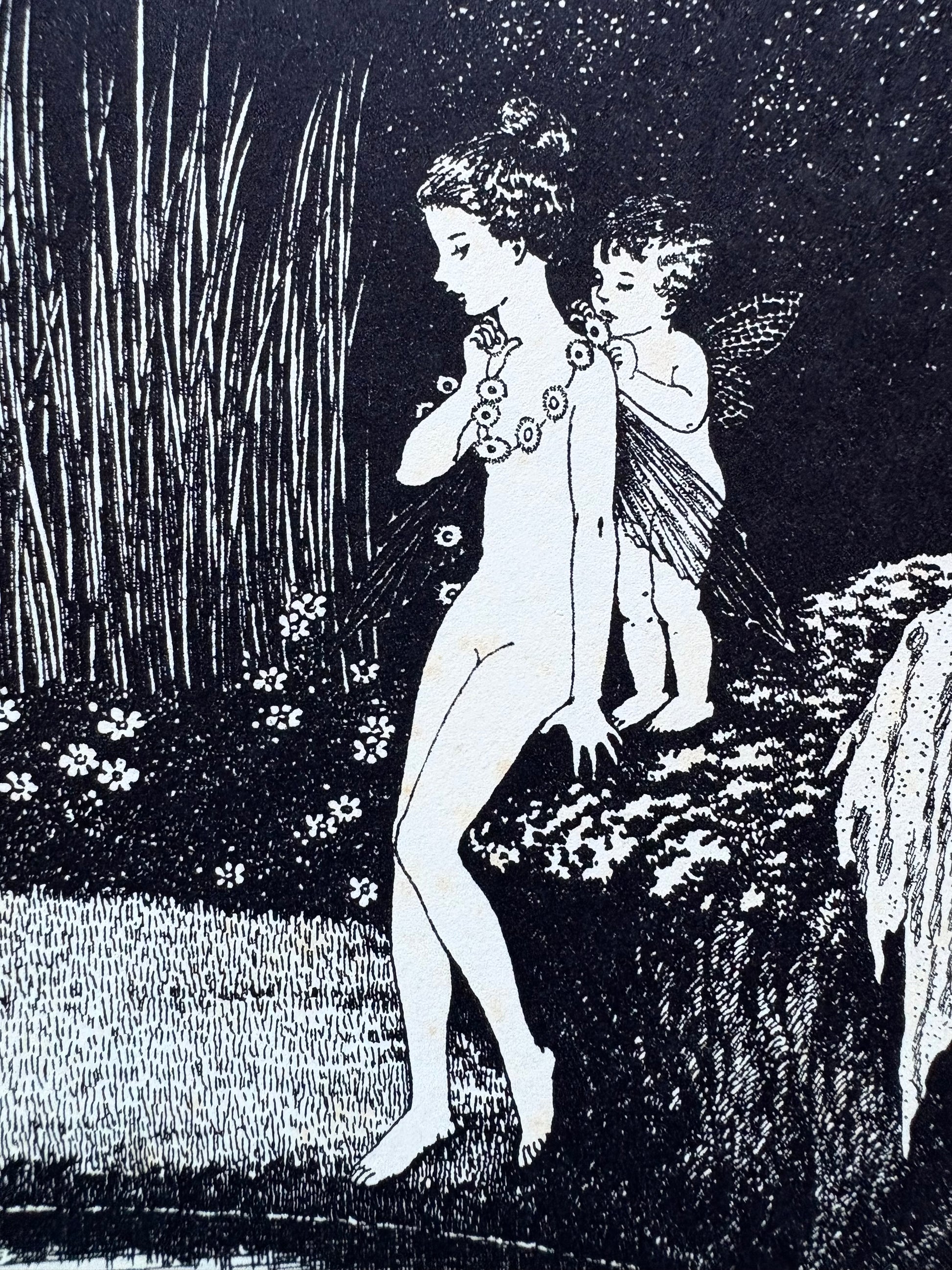 1931 Authentic antique Ida Rentoul Outhwaite print "Fairyland", 1st Edition UK, fairy, frogs, art deco