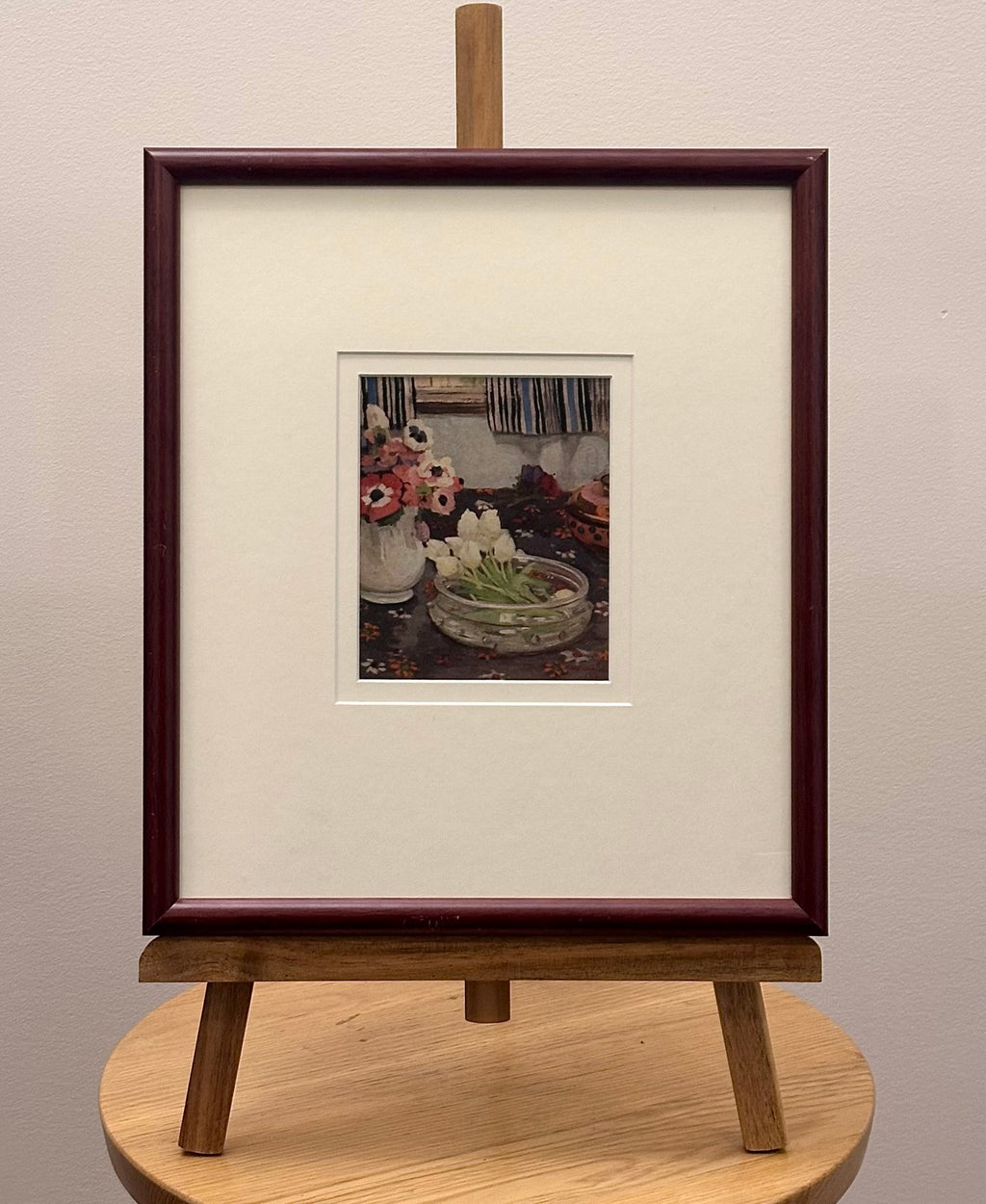 1920s Margaret Preston print, genuine antique, miniature, framed artwork, Australian, flowers