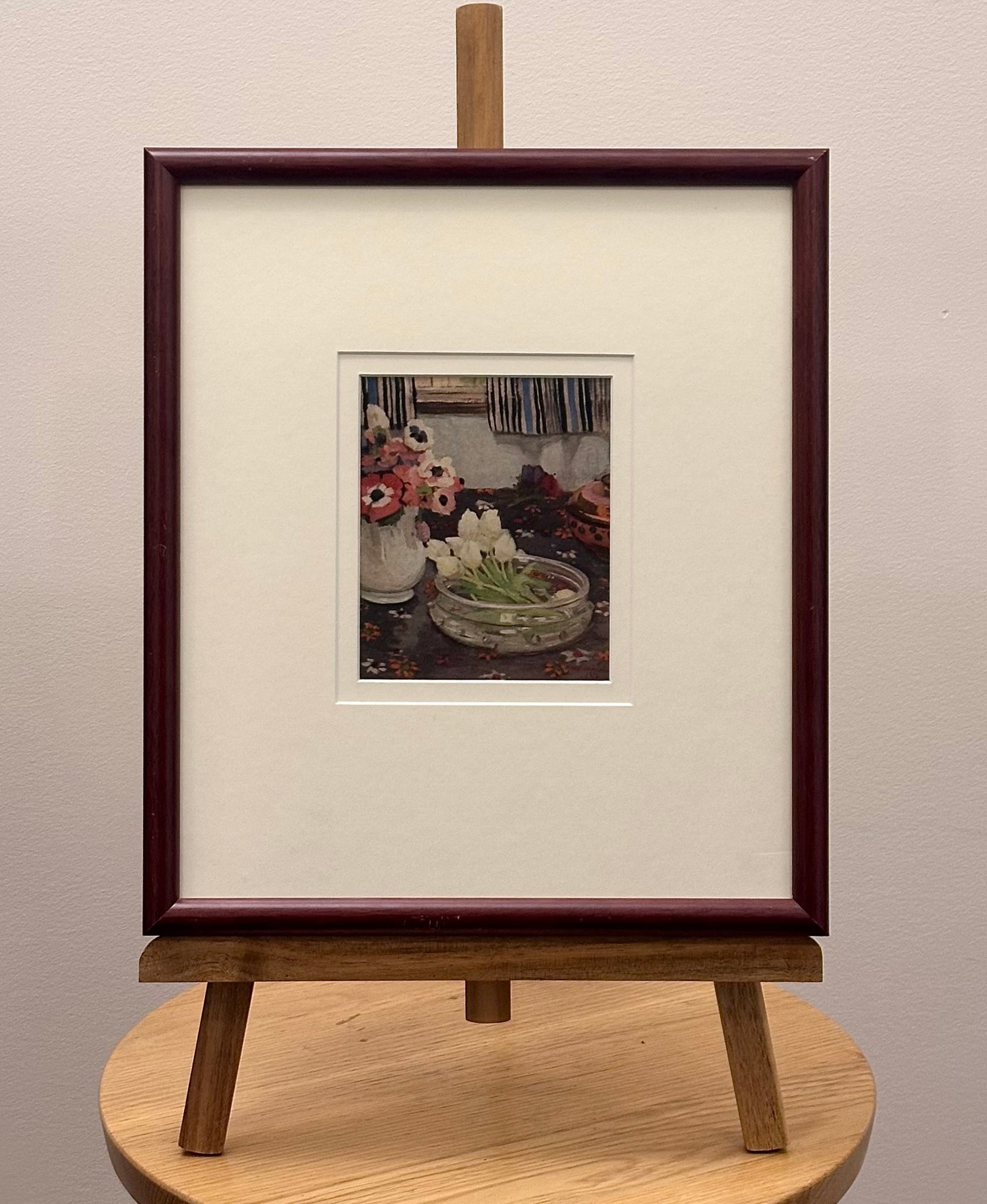 1920s Margaret Preston print, genuine antique, miniature, framed artwork, Australian, flowers