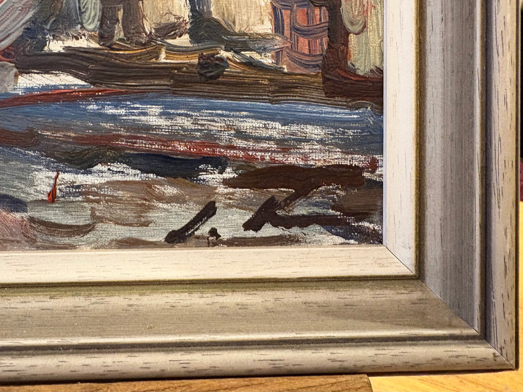 Original Mid Century oil painting, Stanislavs Kreics, vintage framed art