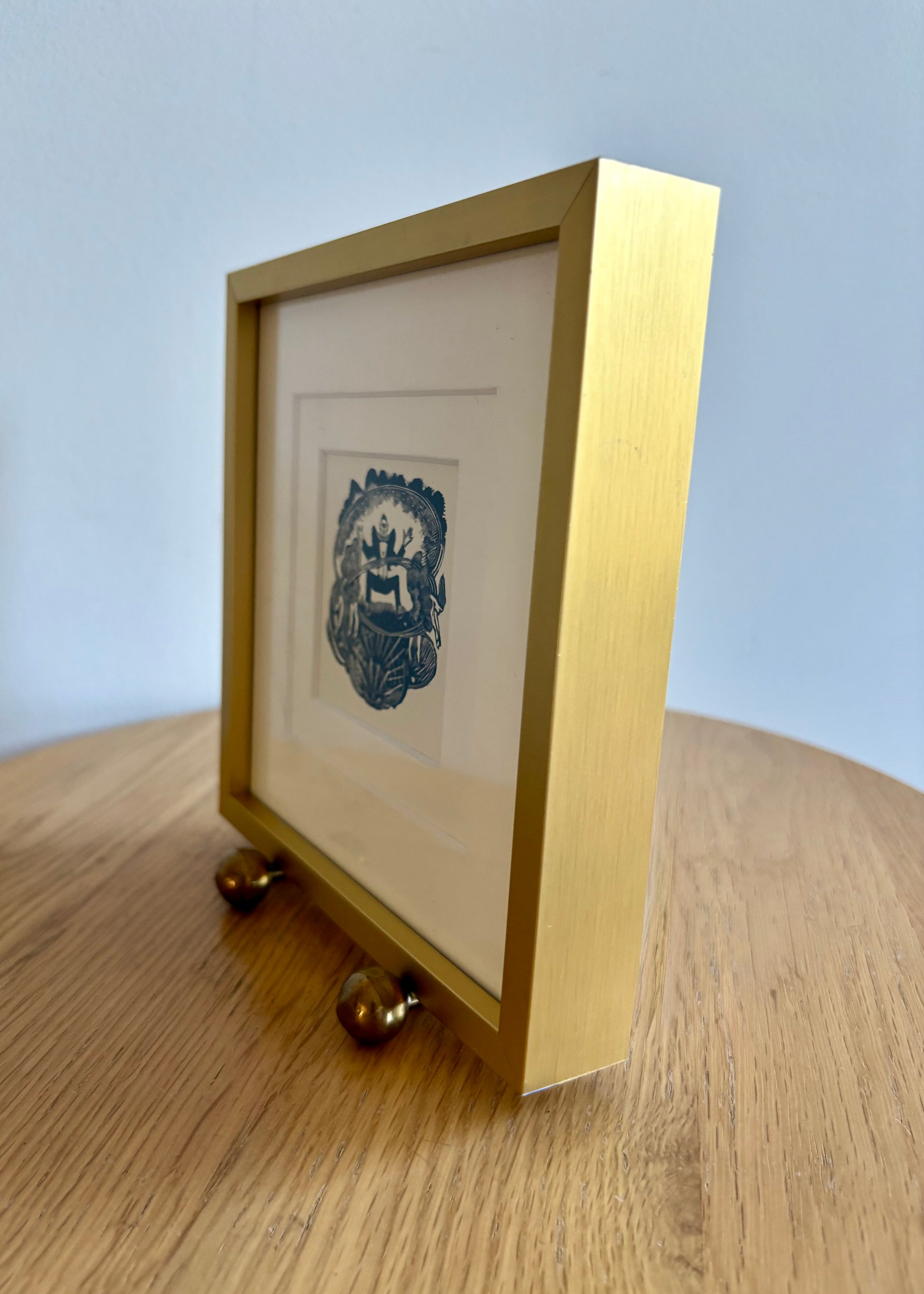 Original Helen Ogilvie woodblock print "Circus", framed art, Australian artwork