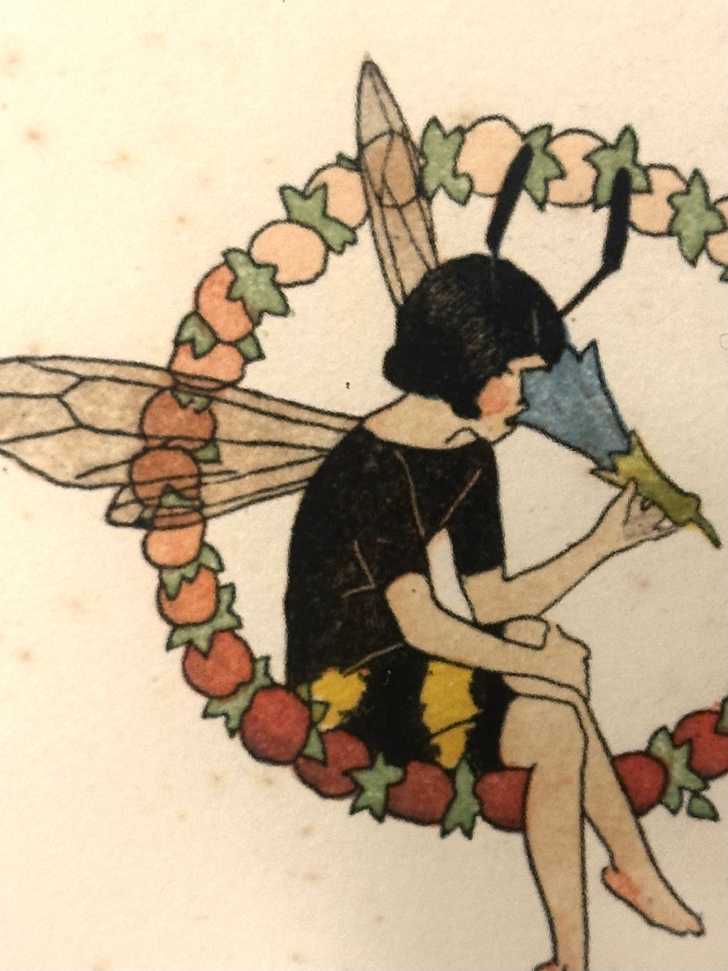 Rare original Art Deco woodblock print, 1911 antique, Maggie Salcedo, French framed art