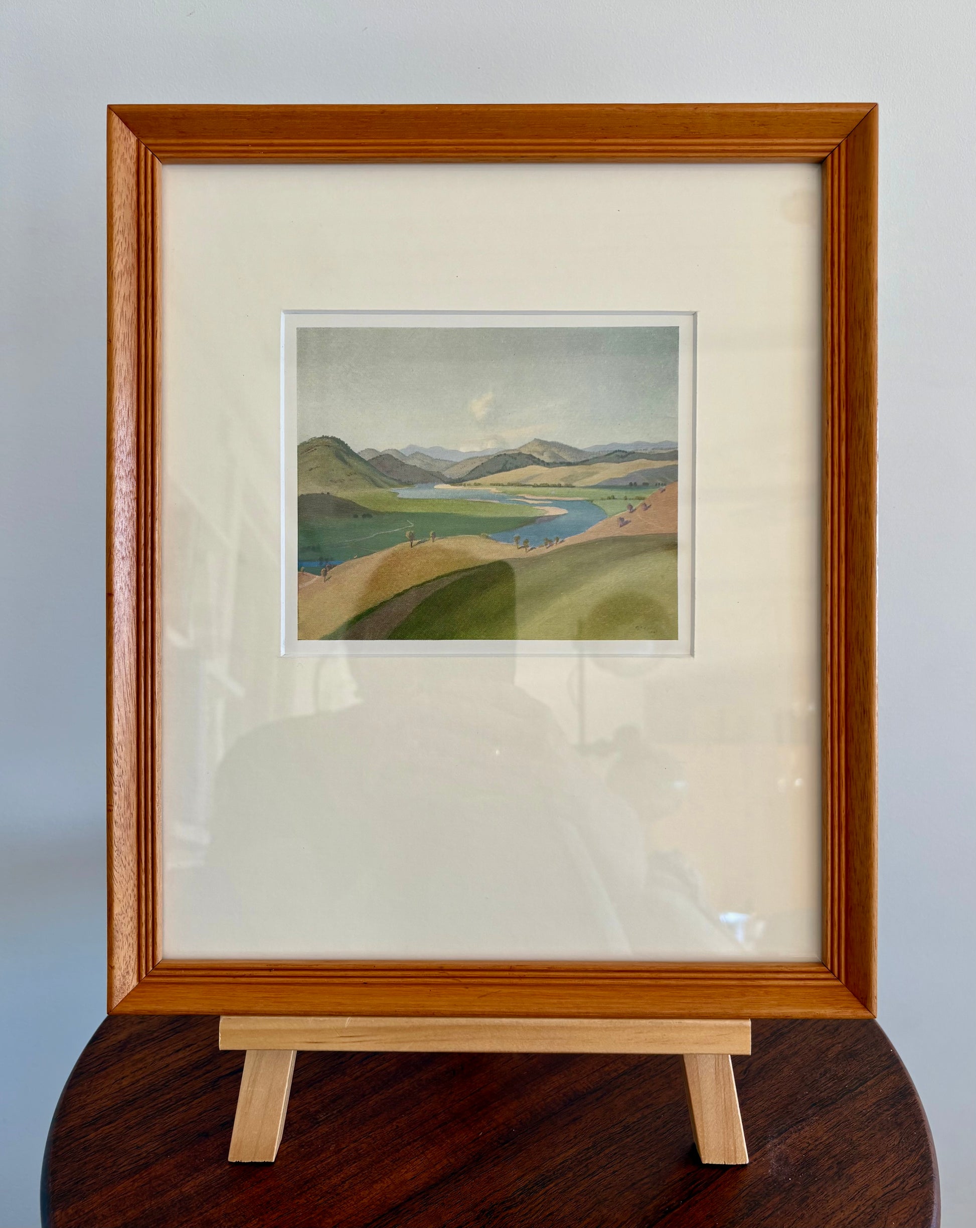 1920s Antique print, “Yass Landscape”, Elioth Gruner, Australian framed artwork