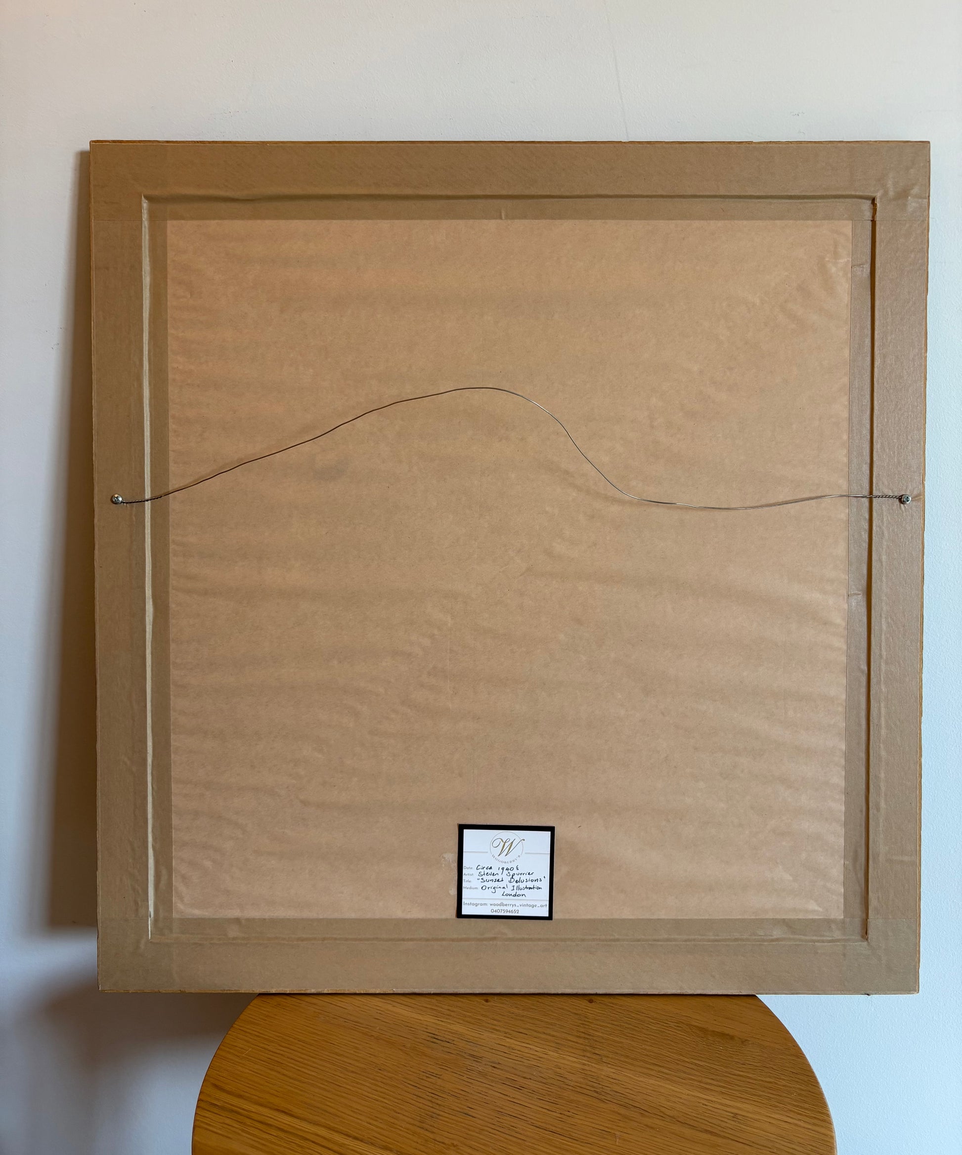 Original Steven Spurrier black and white illustration, circa 1940's artwork, London train station, vintage framed art