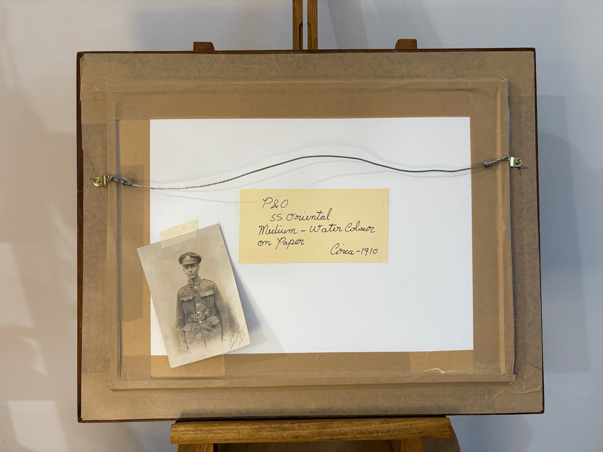 1900s Original watercolour painting, ship, antique framed art