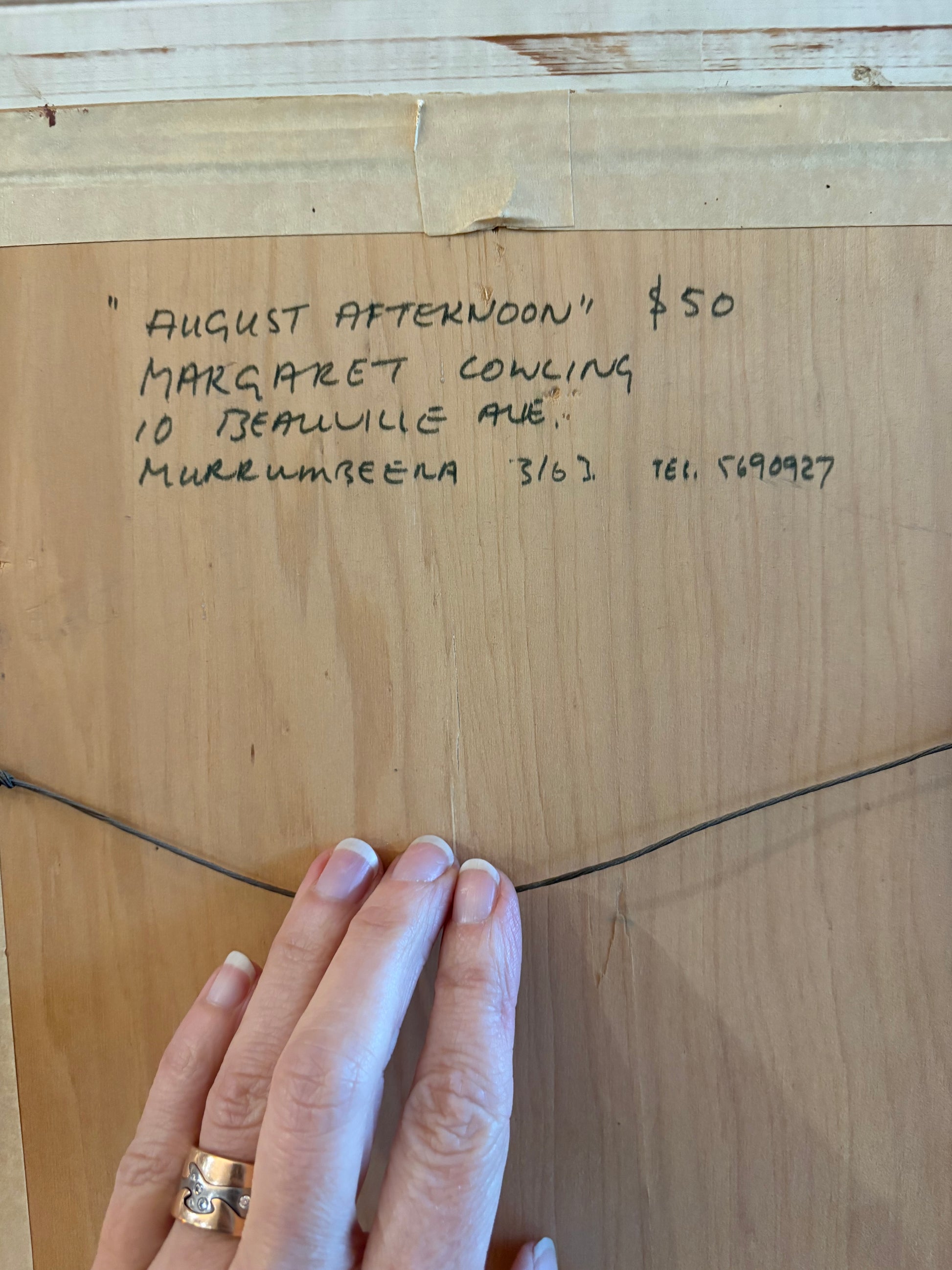 Vintage original oil painting on board, Margaret Cowling, fishing boats, jetty, seaside, framed art