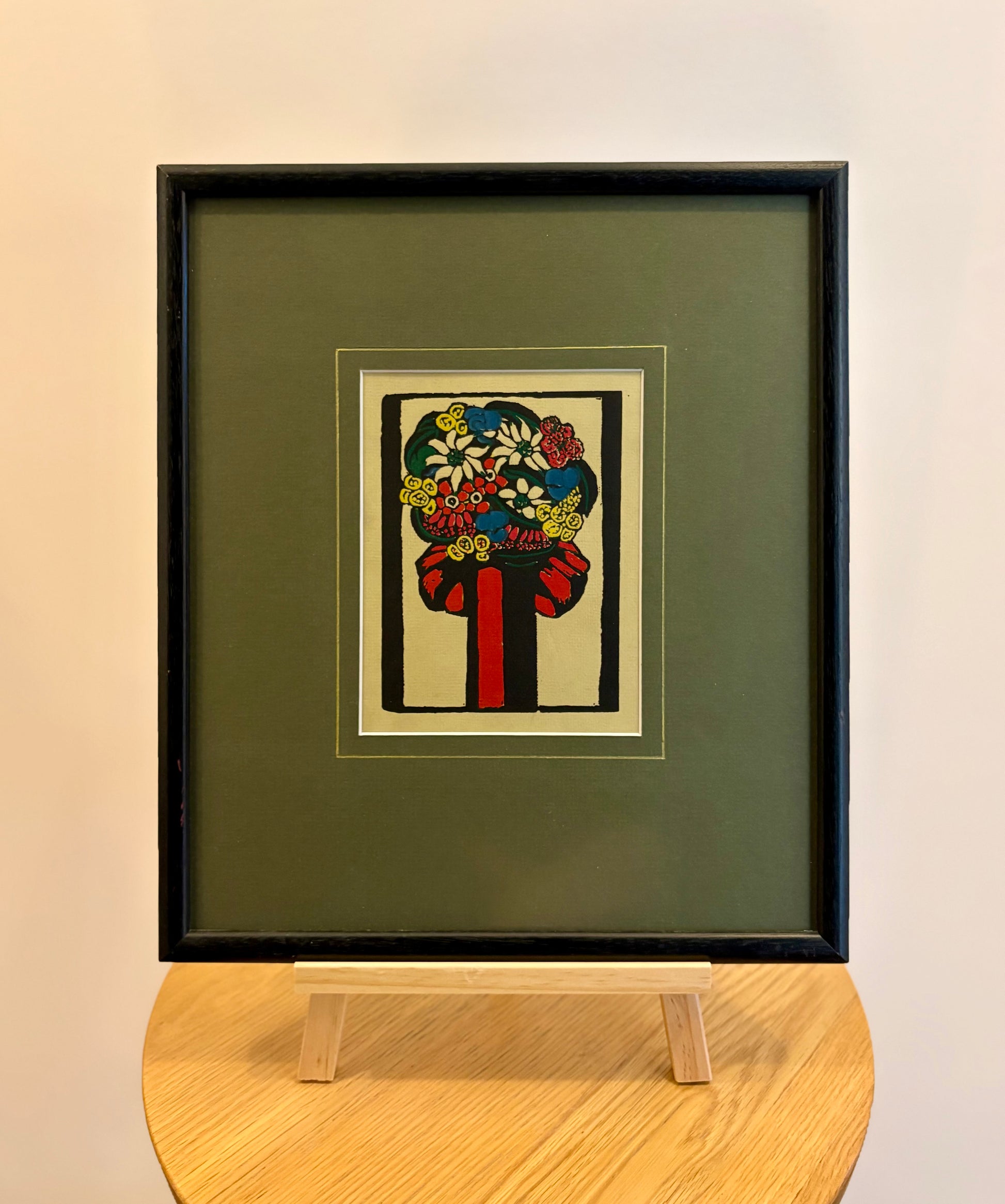 1927 Margaret Preston print, Red Bow, genuine antique, framed artwork
