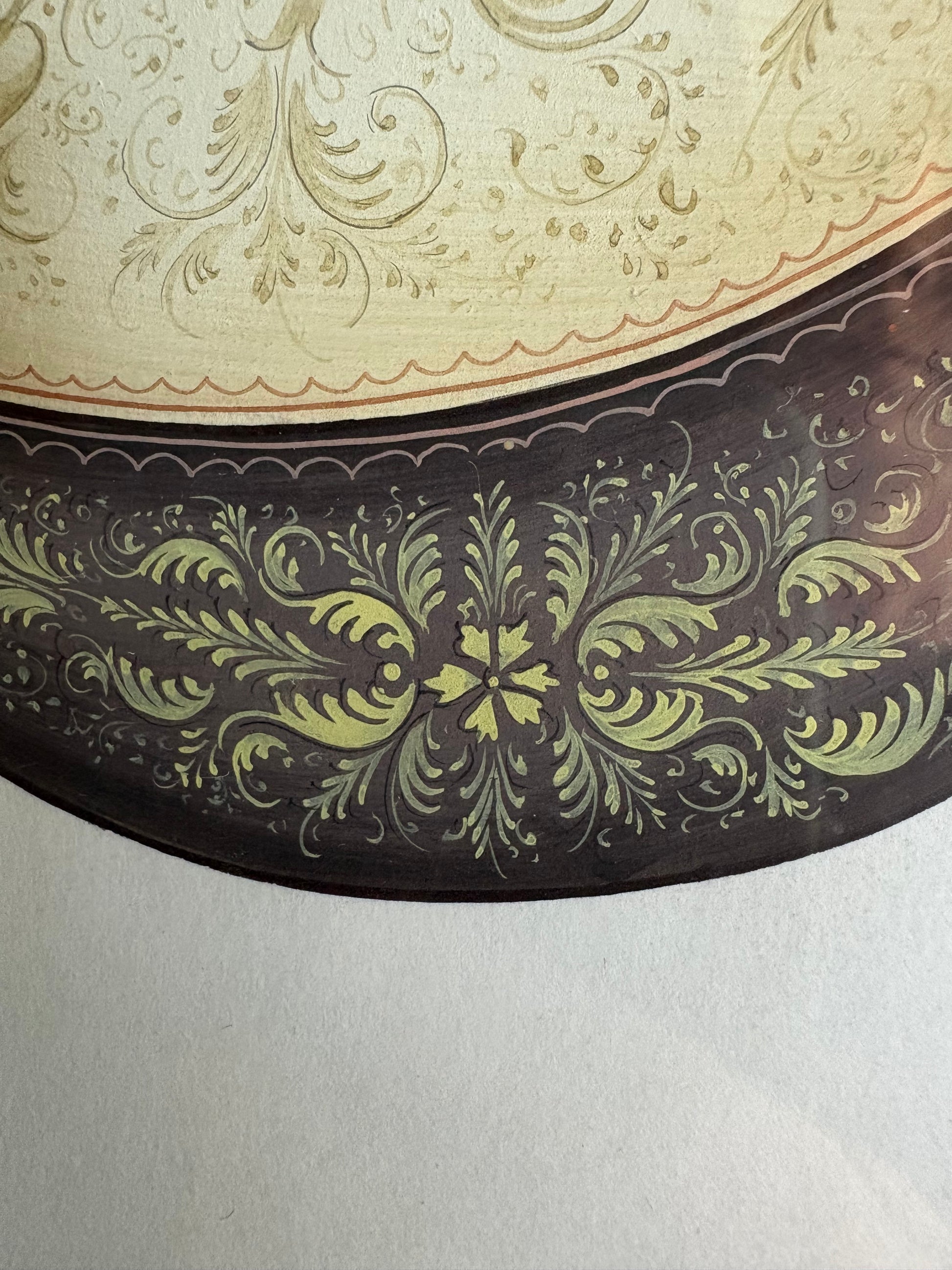 Original Indian folk art painting, Sarod musical instrument, framed art