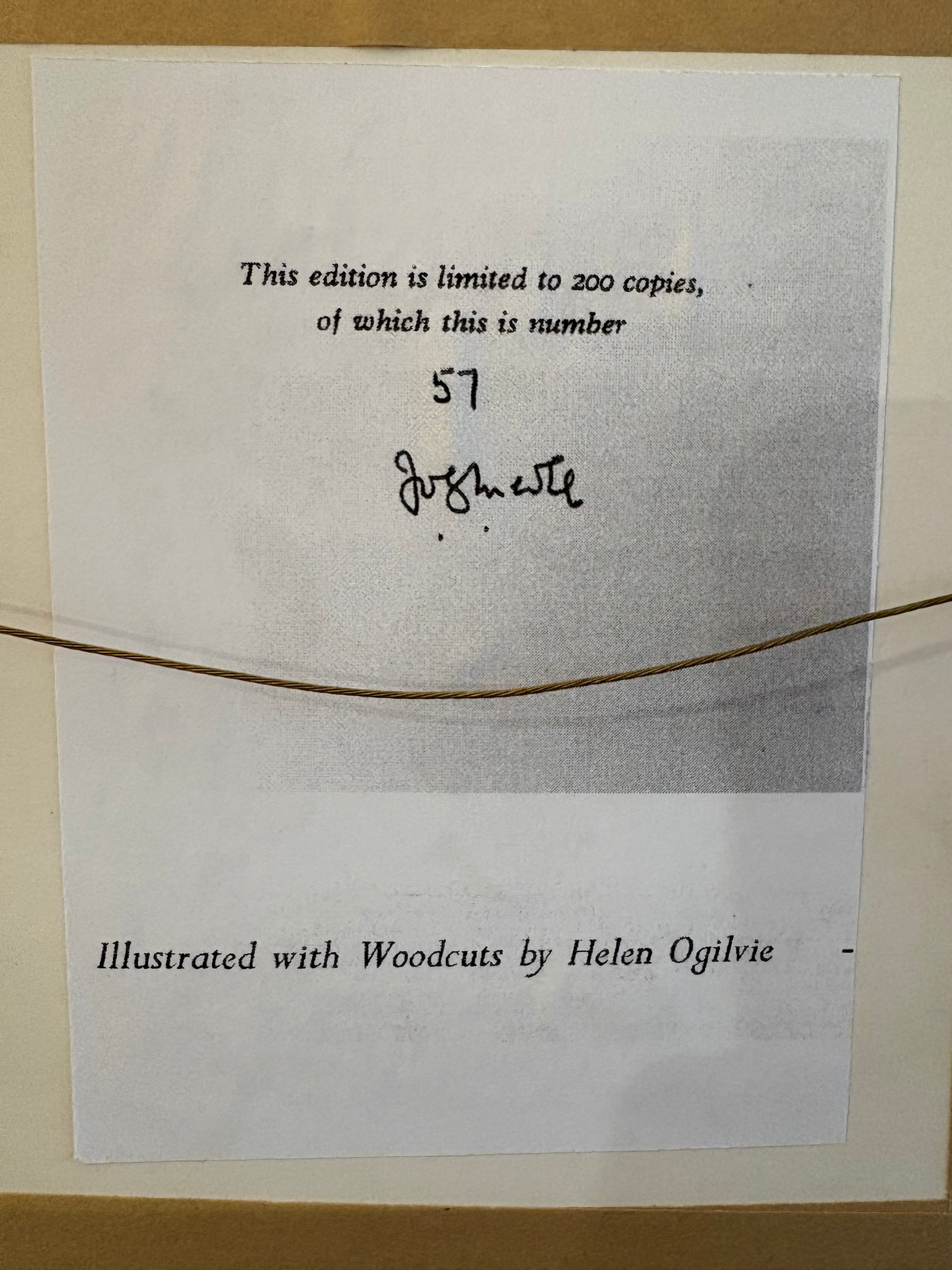 Original Helen Ogilvie woodblock print "The White Rooster", framed art, farmyard birds, Australian artwork