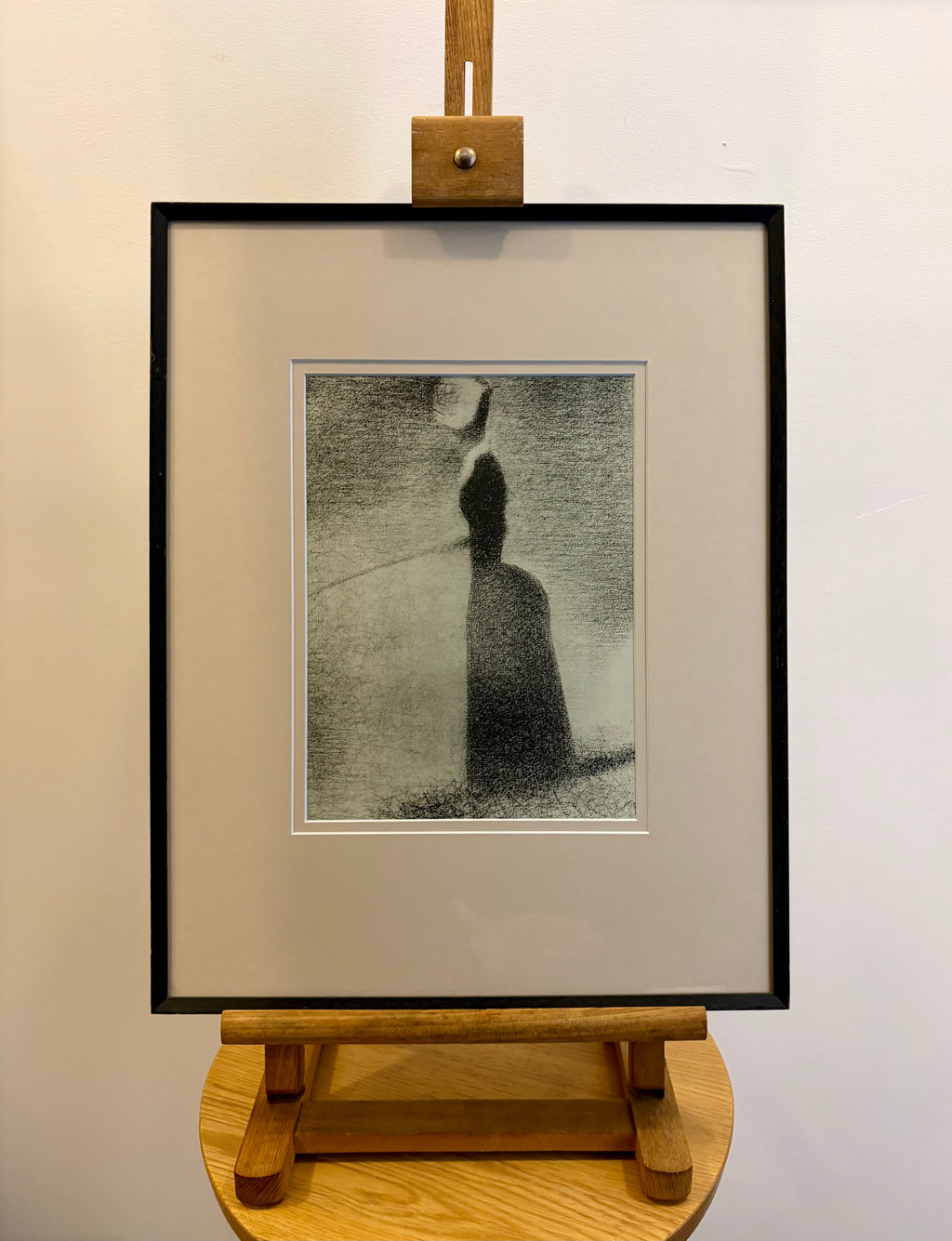1928 Rare antique lithograph, French, Seurat, drawing folio, framed art