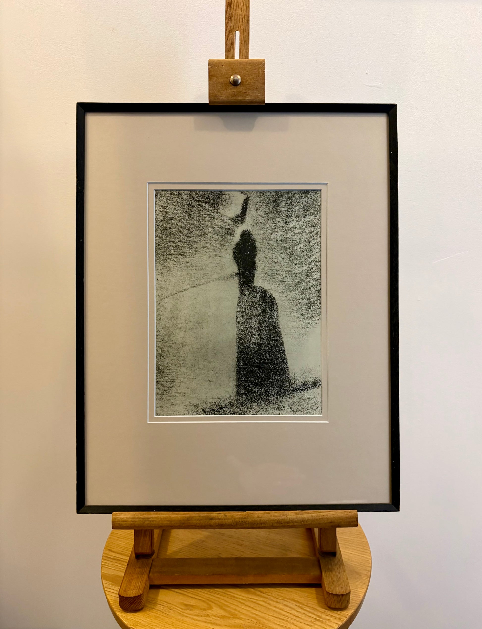 1928 Rare antique lithograph, French, Seurat, drawing folio, framed art