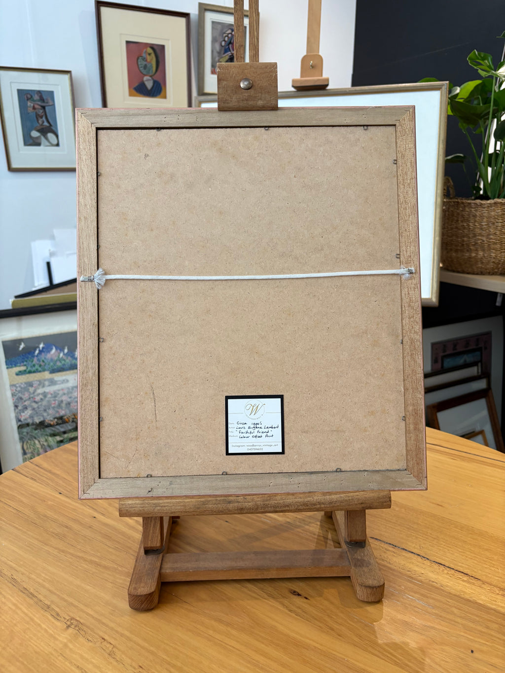 Vintage print, “Faithful Friend", French, dog, Louis-Eugène Lambert, framed art