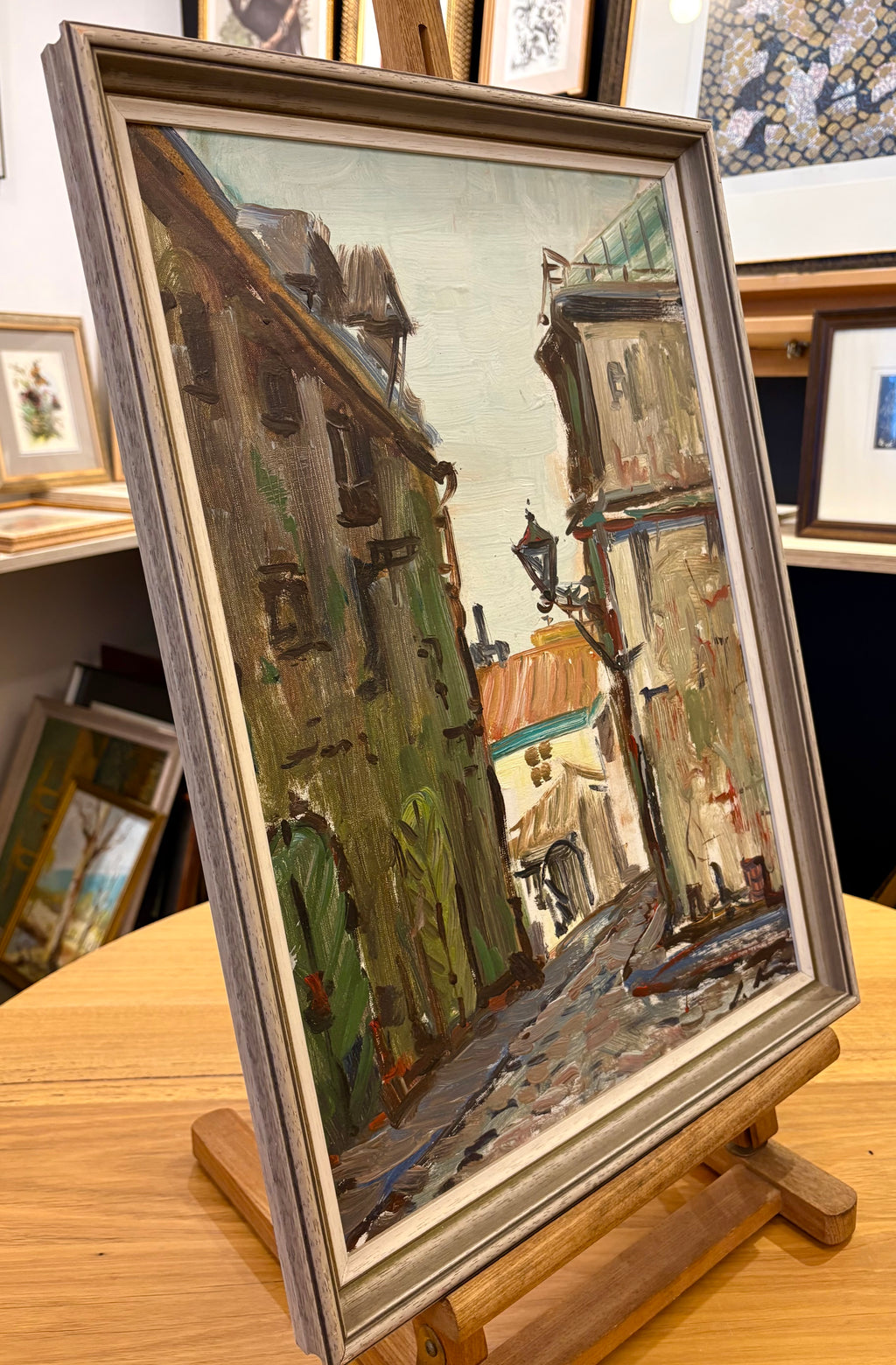 Original Mid Century oil painting, Stanislavs Kreics, vintage framed art