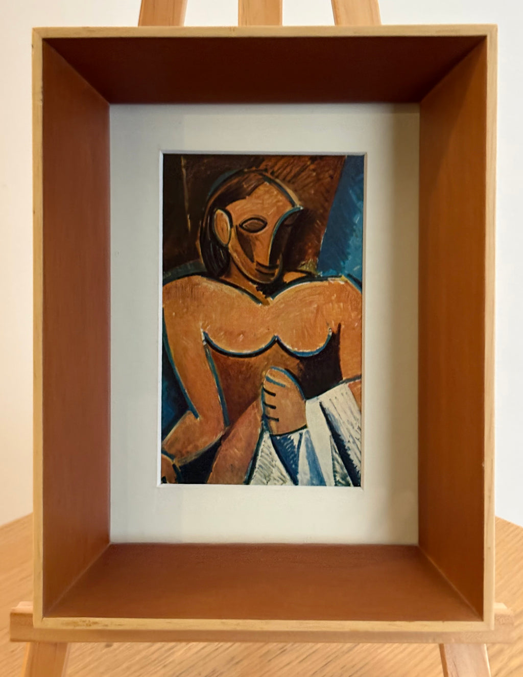 1950s Picasso print, portrait, miniature vintage framed artwork
