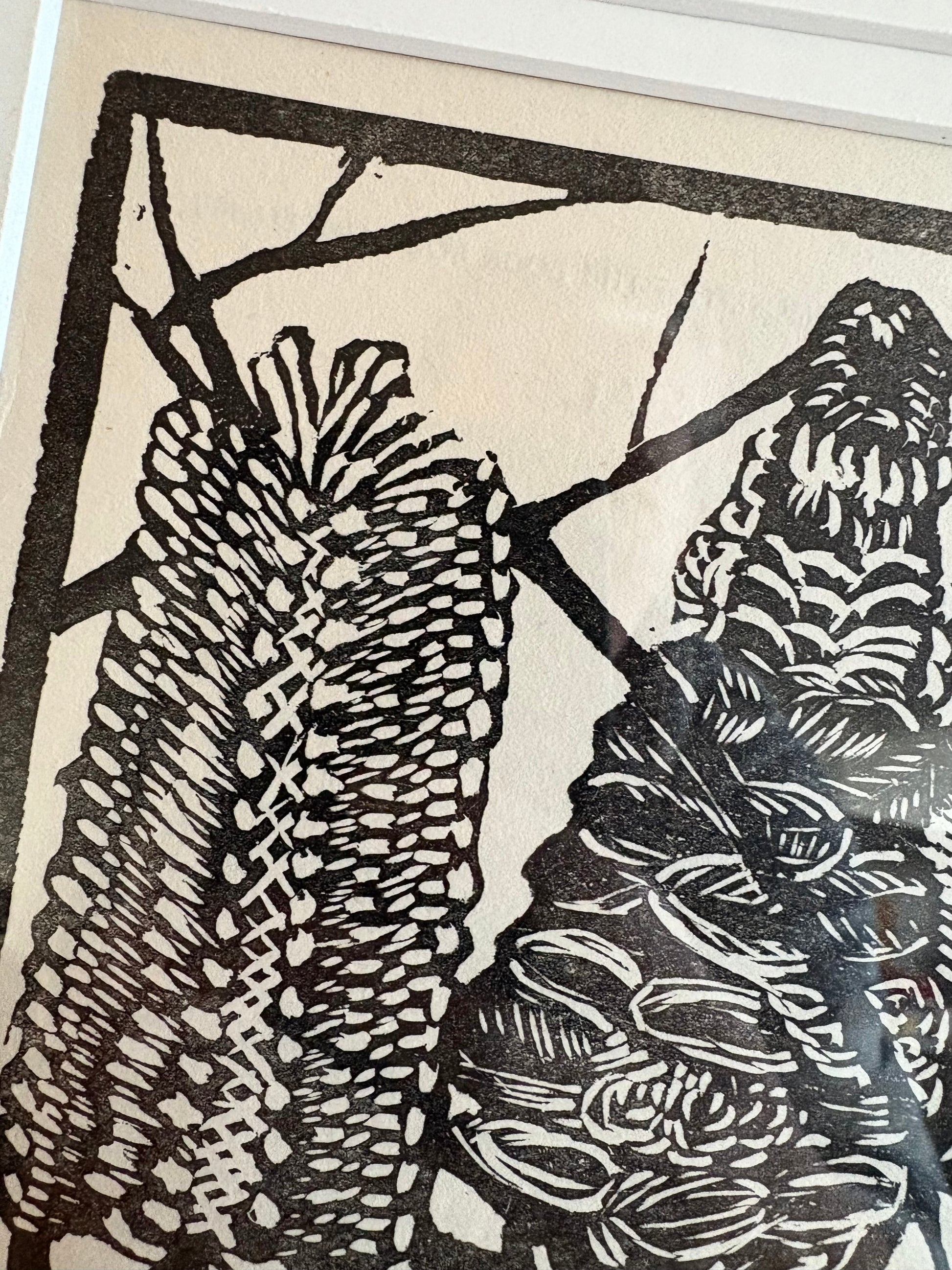 1932 Original Margaret Preston woodblock print, “Banksia”, framed antique vintage art