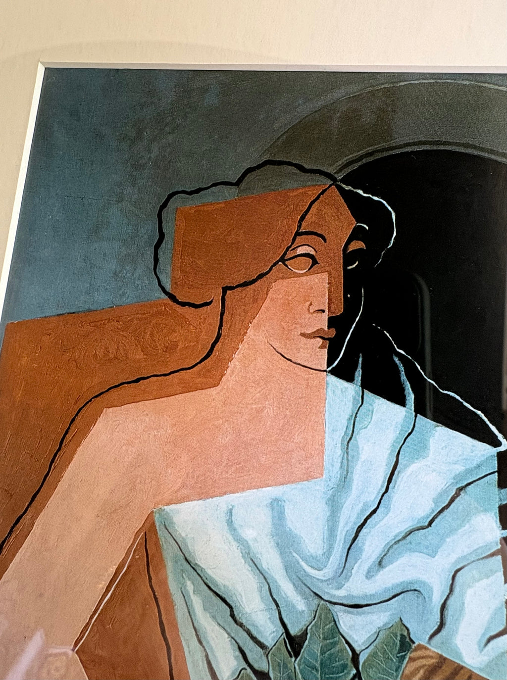 Vintage Juan Gris print, “Woman with Basket”, framed art, Cubism