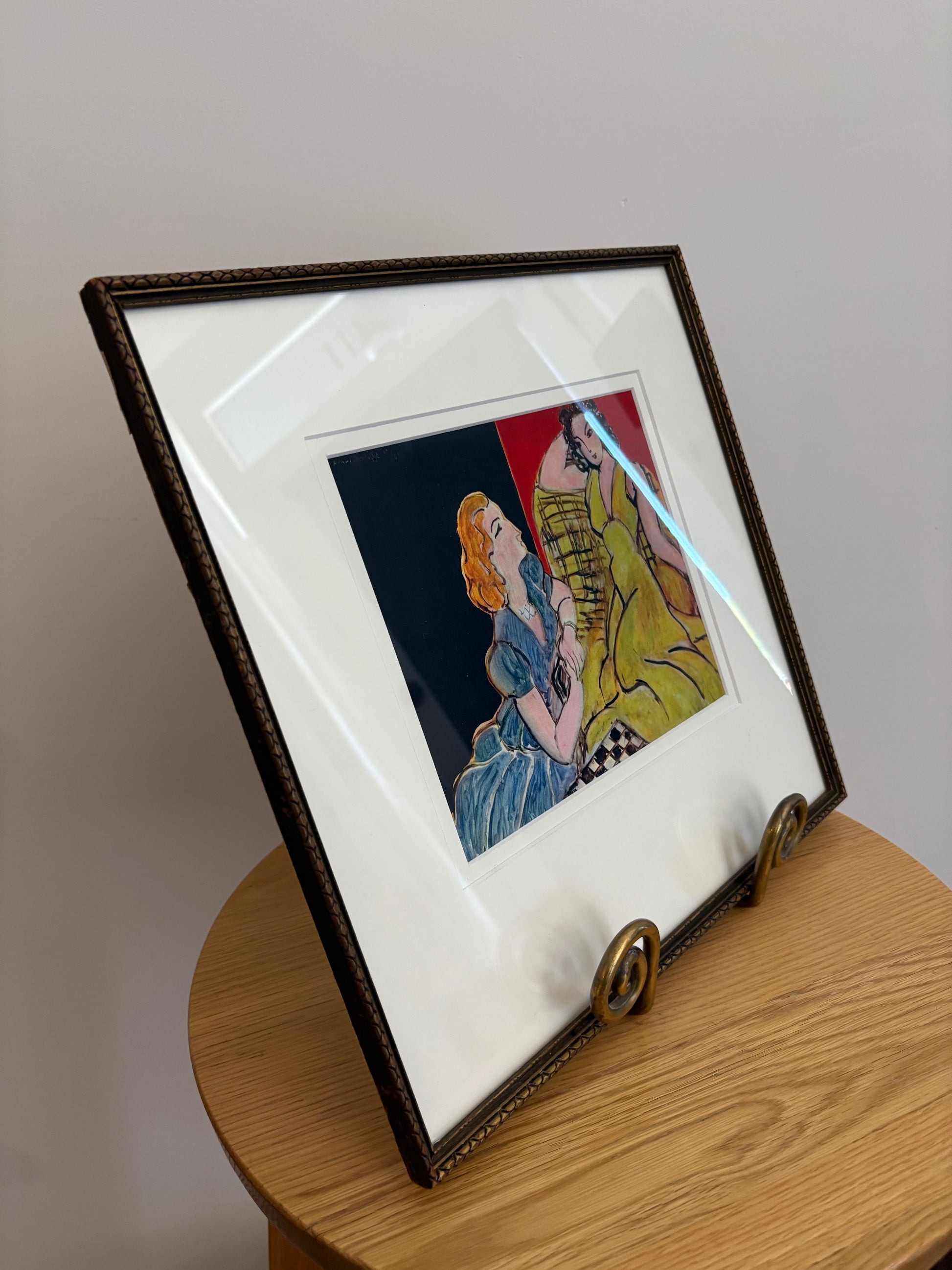 1930s Vintage Henri Matisse fine art print, "The Conversation", framed art, mid-century wall art