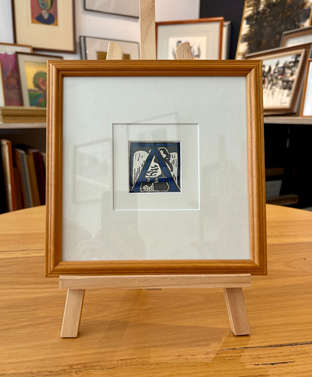 1920s Original Margaret Preston woodblock print, “Letter A”, Kookaburra, antique framed art