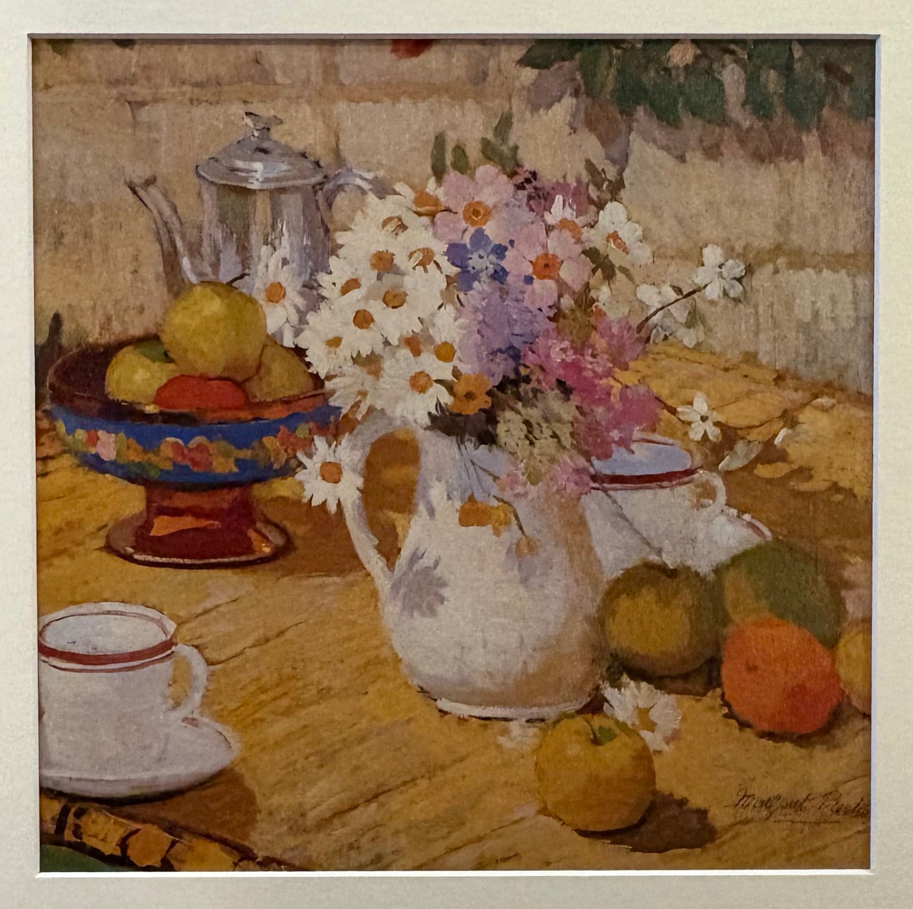 Margaret Preston gallery print, floral still-life, vintage framed art