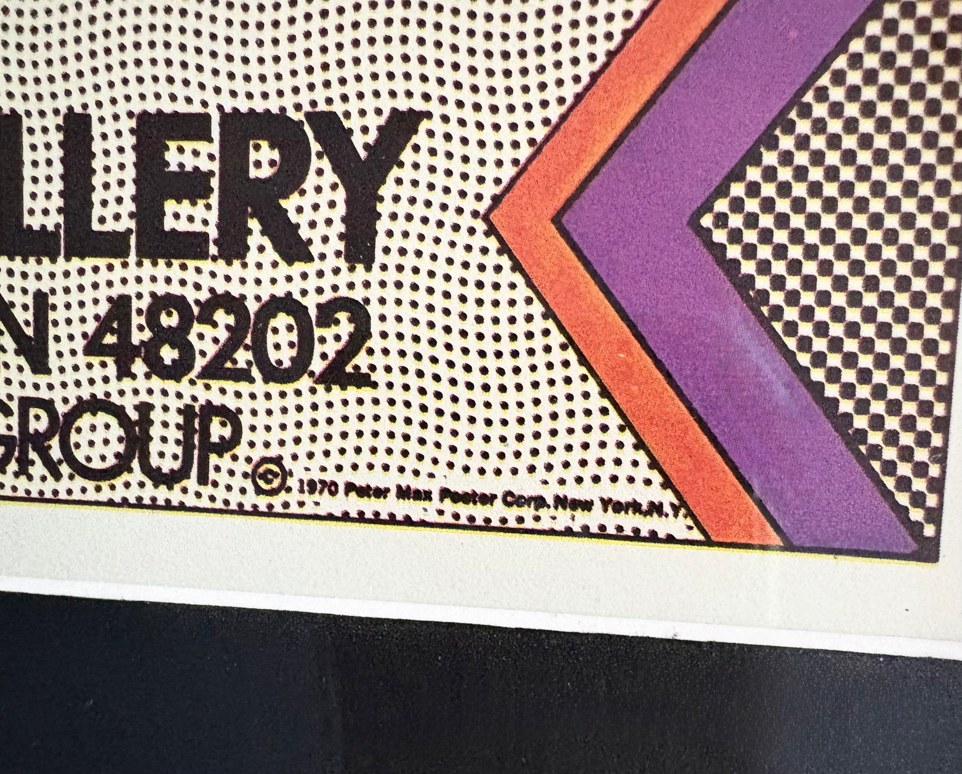 1970s vintage Peter Max print, London Arts poster, psychedelic, framed art