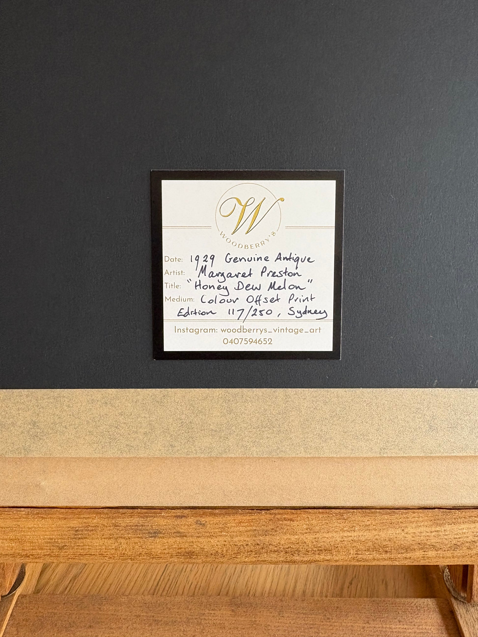 1929 Margaret Preston print, limited edition 117/250, antique framed art