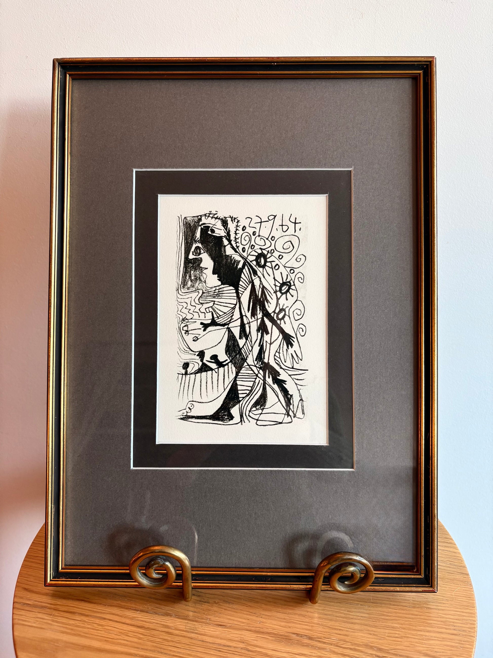 Limited Edition 634/666 Picasso lithographic print, framed mid century art, Cubism