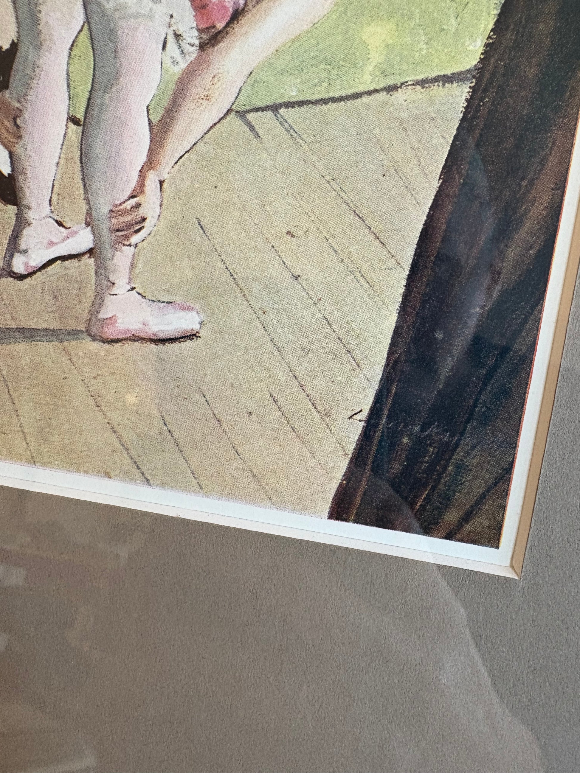 1931 Vintage print, "in the Wings", Laura Knight, ballet dancer, framed art