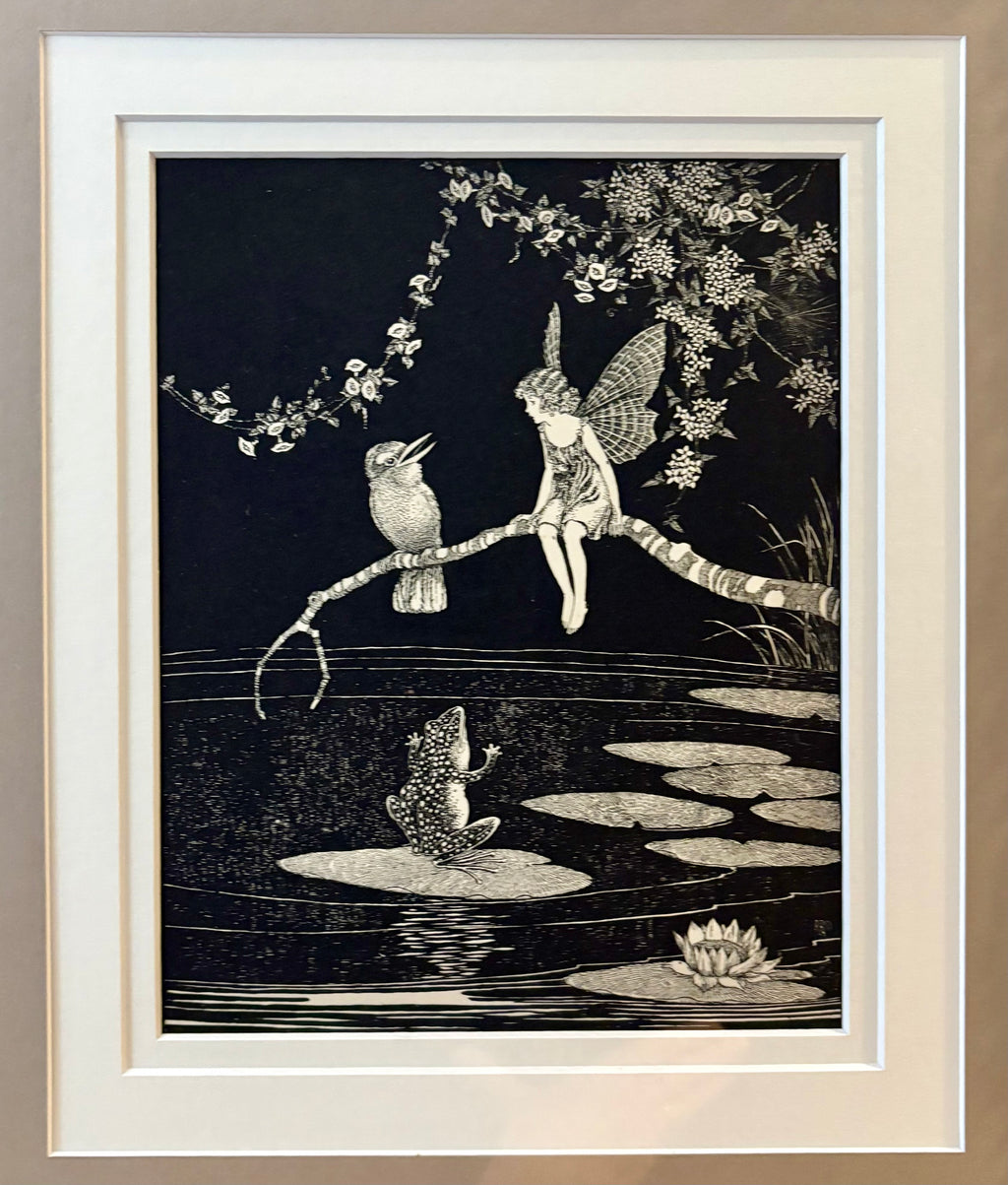 1931 Authentic antique Ida Rentoul Outhwaite print "Fairyland", 1st Edition UK, framed vintage art