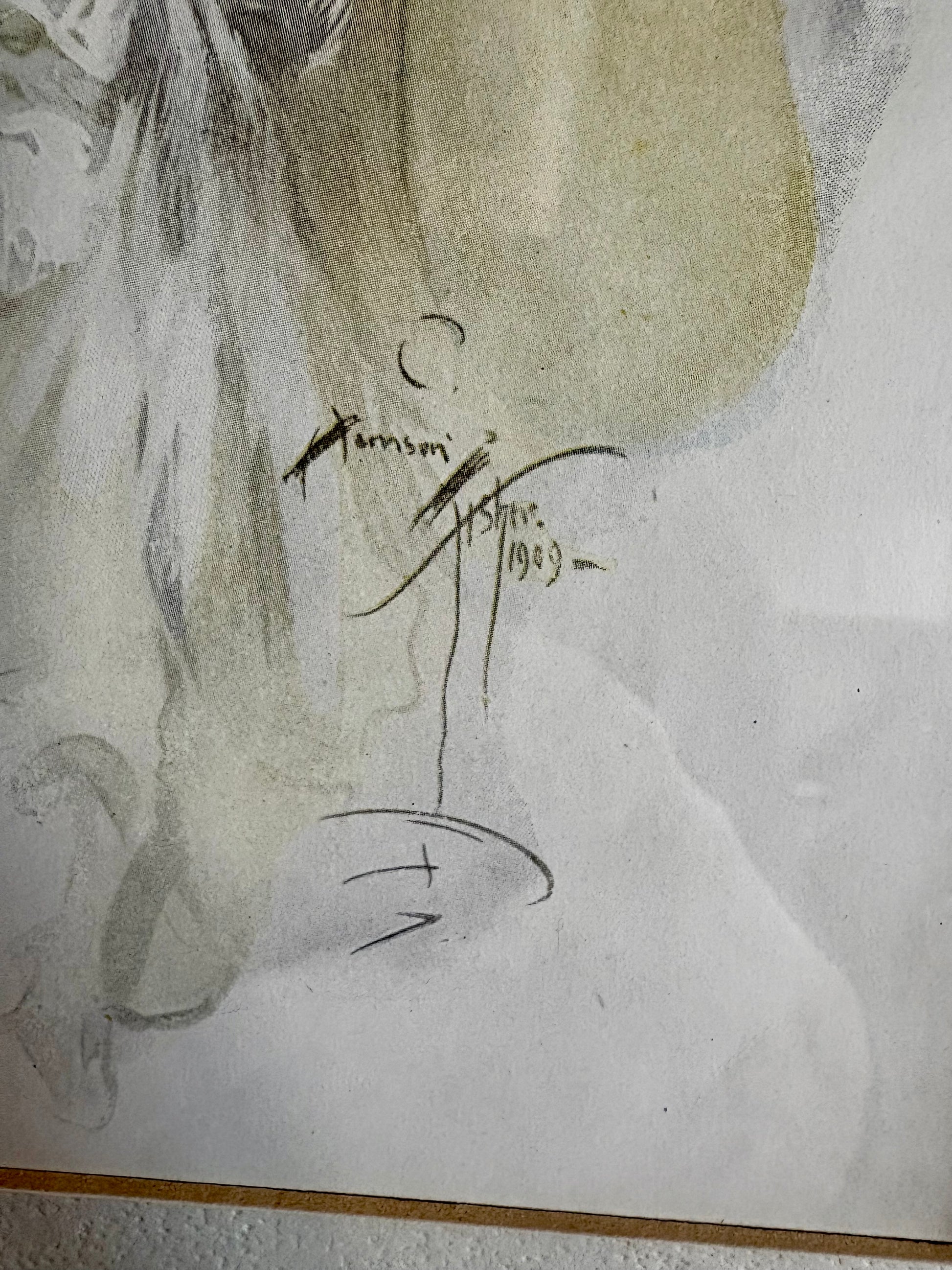 1909 Antique Harrison Fisher print, Bobbs-Merrill, framed vintage art, woman with feathered hat